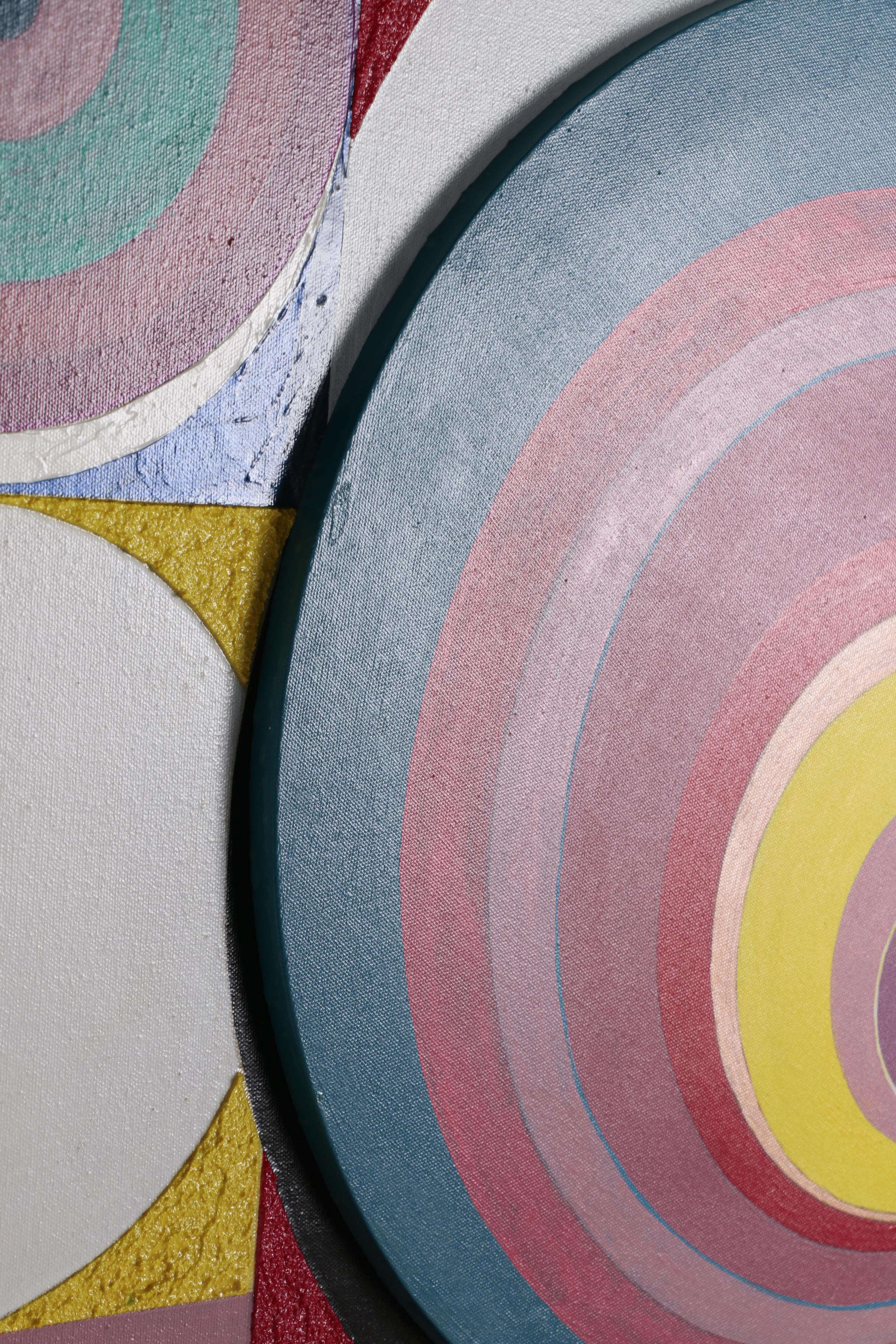 J.C. Hall Geometric Mixed Media Painting "Synergy"