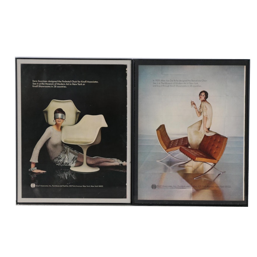 Knoll Mid-Century Modern Furniture Advertisements Including Eero Saarinen