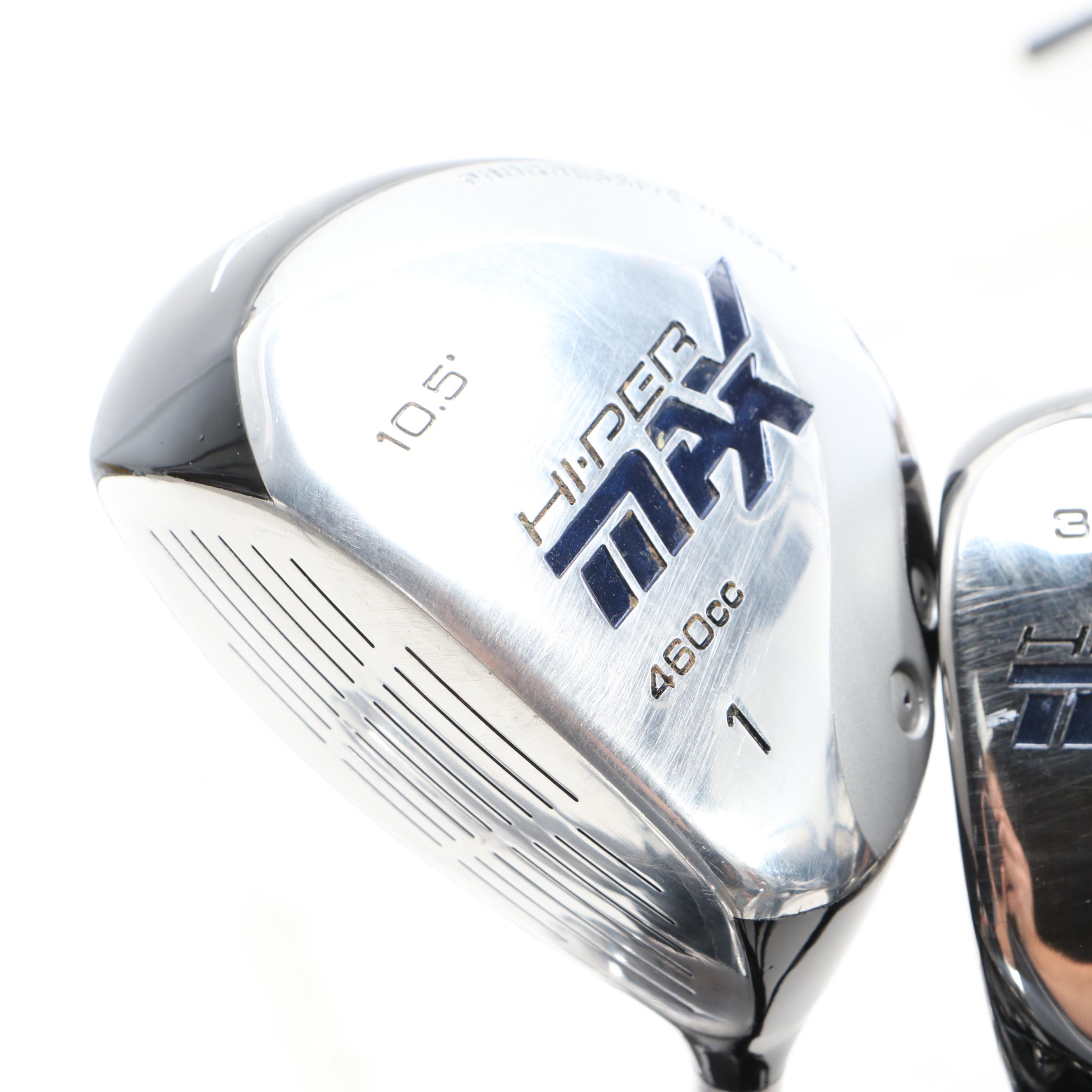 Acuity "Hiper Max" Set of Left Handed Golf Clubs with Three Putters and a Bag