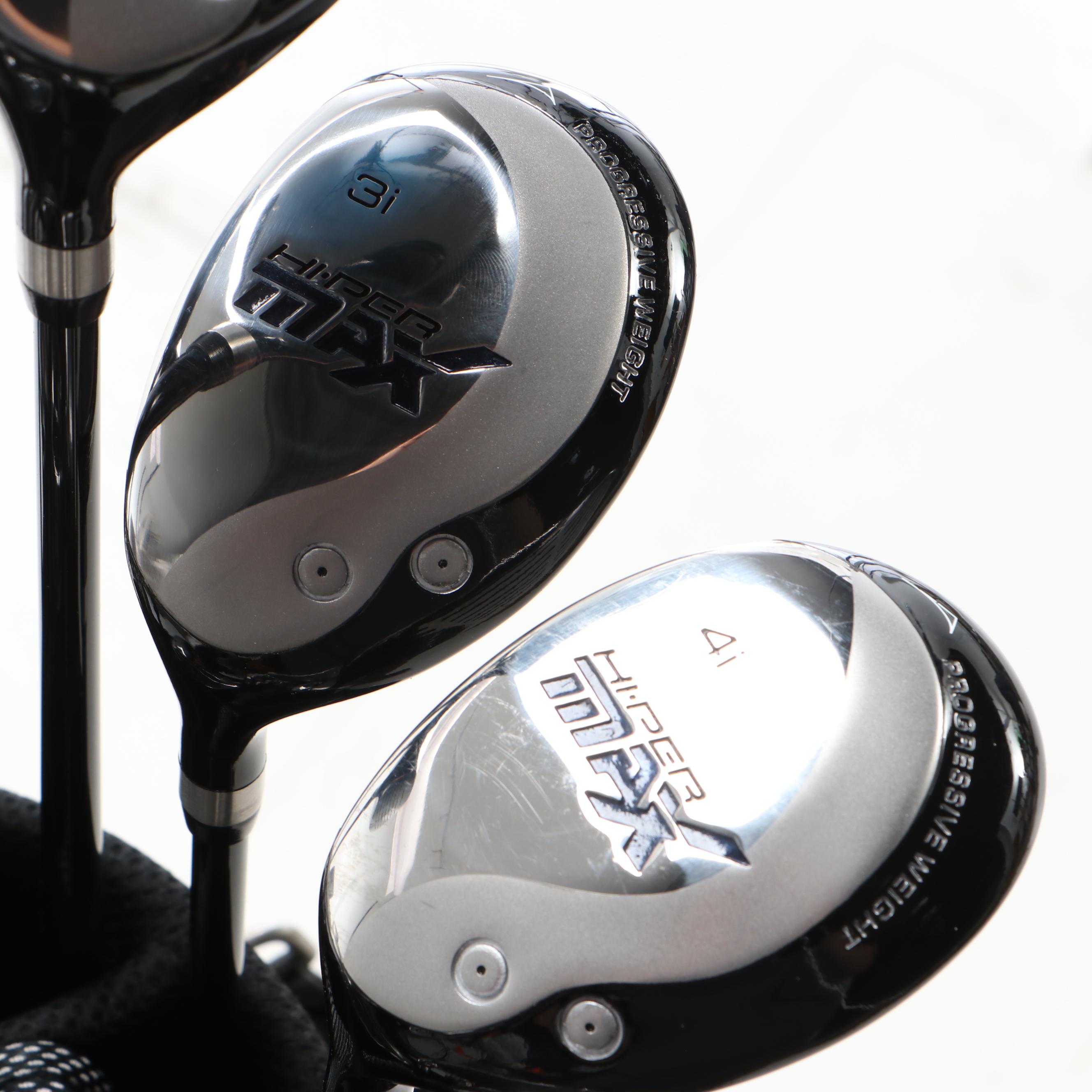 Acuity "Hiper Max" Set of Left Handed Golf Clubs with Three Putters and a Bag