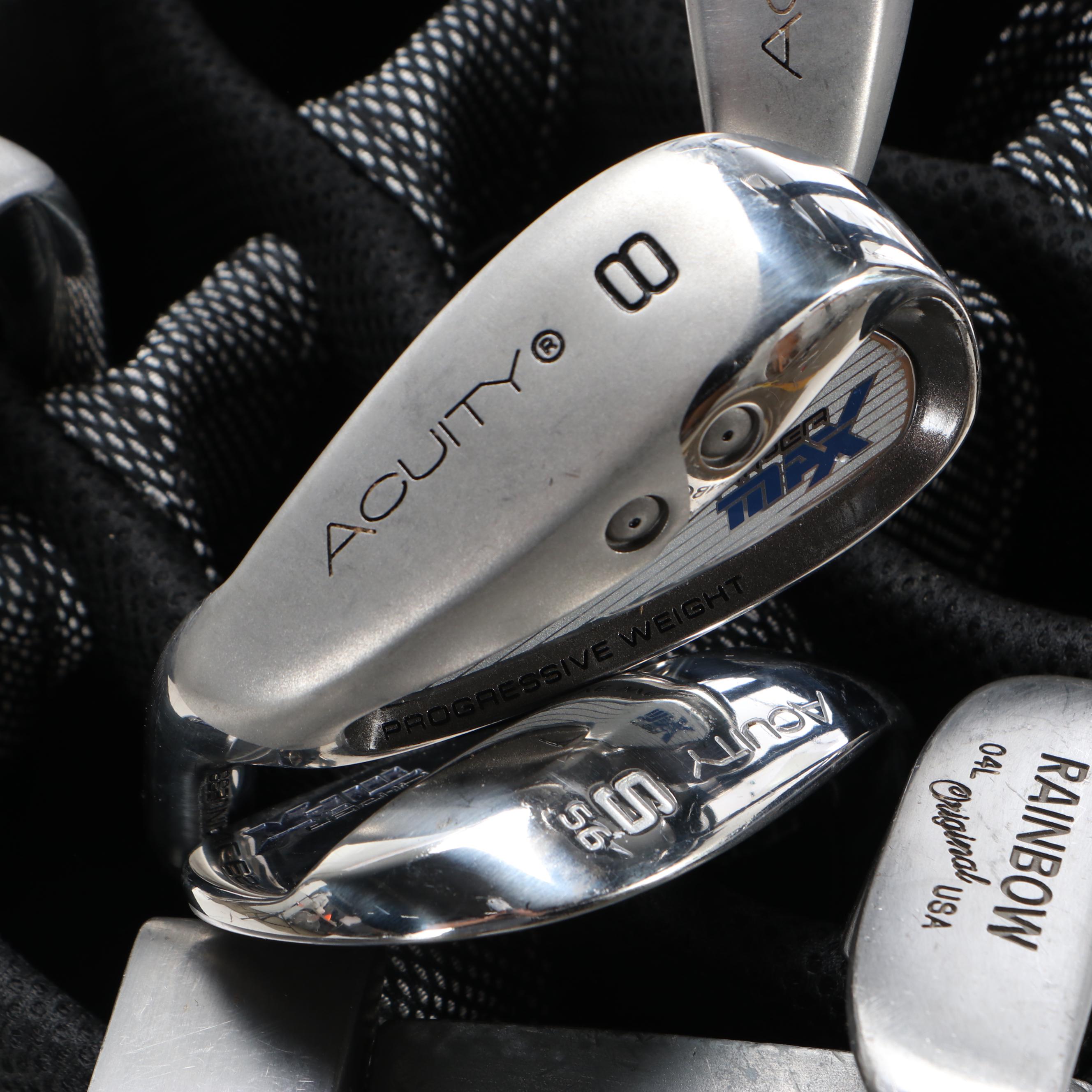 Acuity "Hiper Max" Set of Left Handed Golf Clubs with Three Putters and a Bag