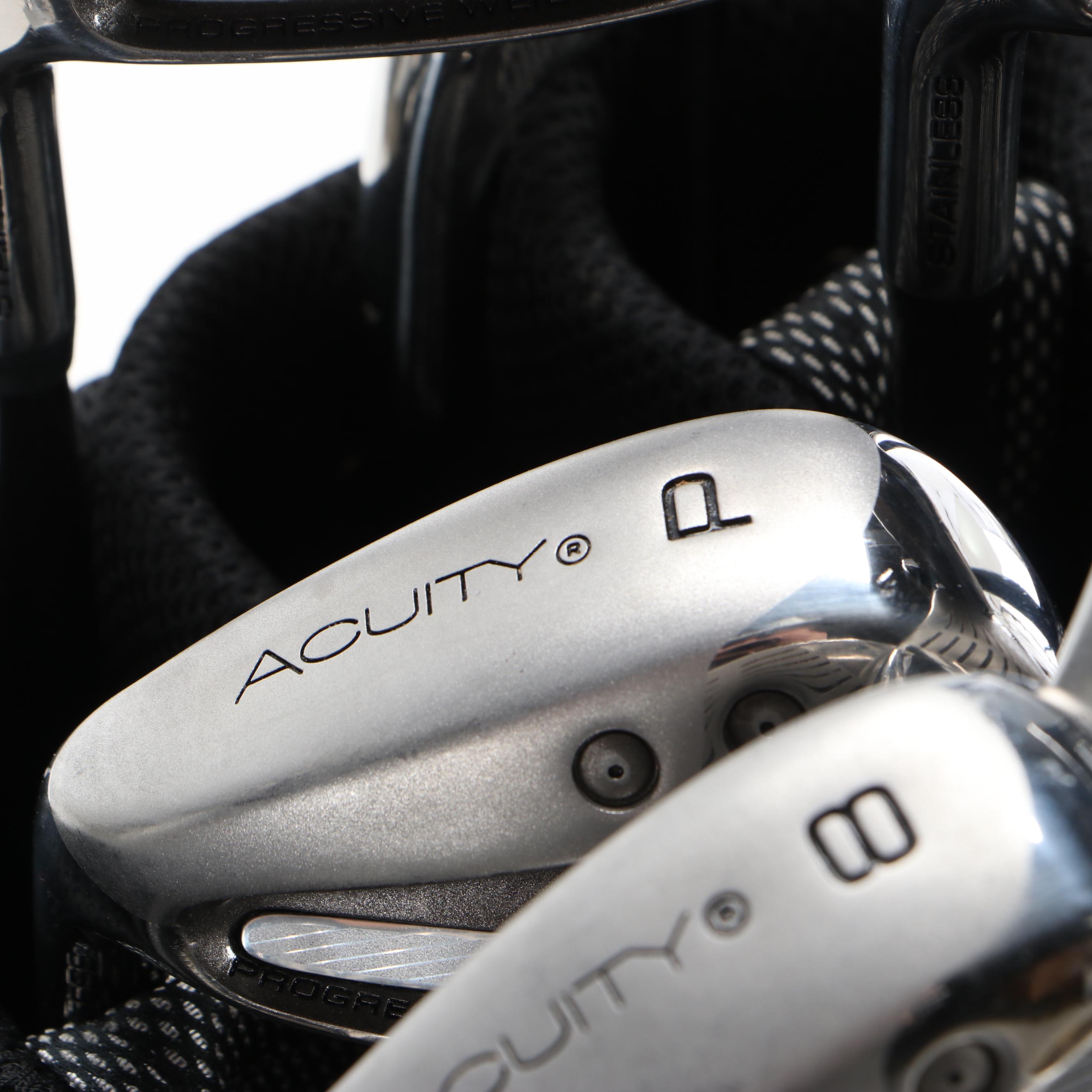 Acuity "Hiper Max" Set of Left Handed Golf Clubs with Three Putters and a Bag