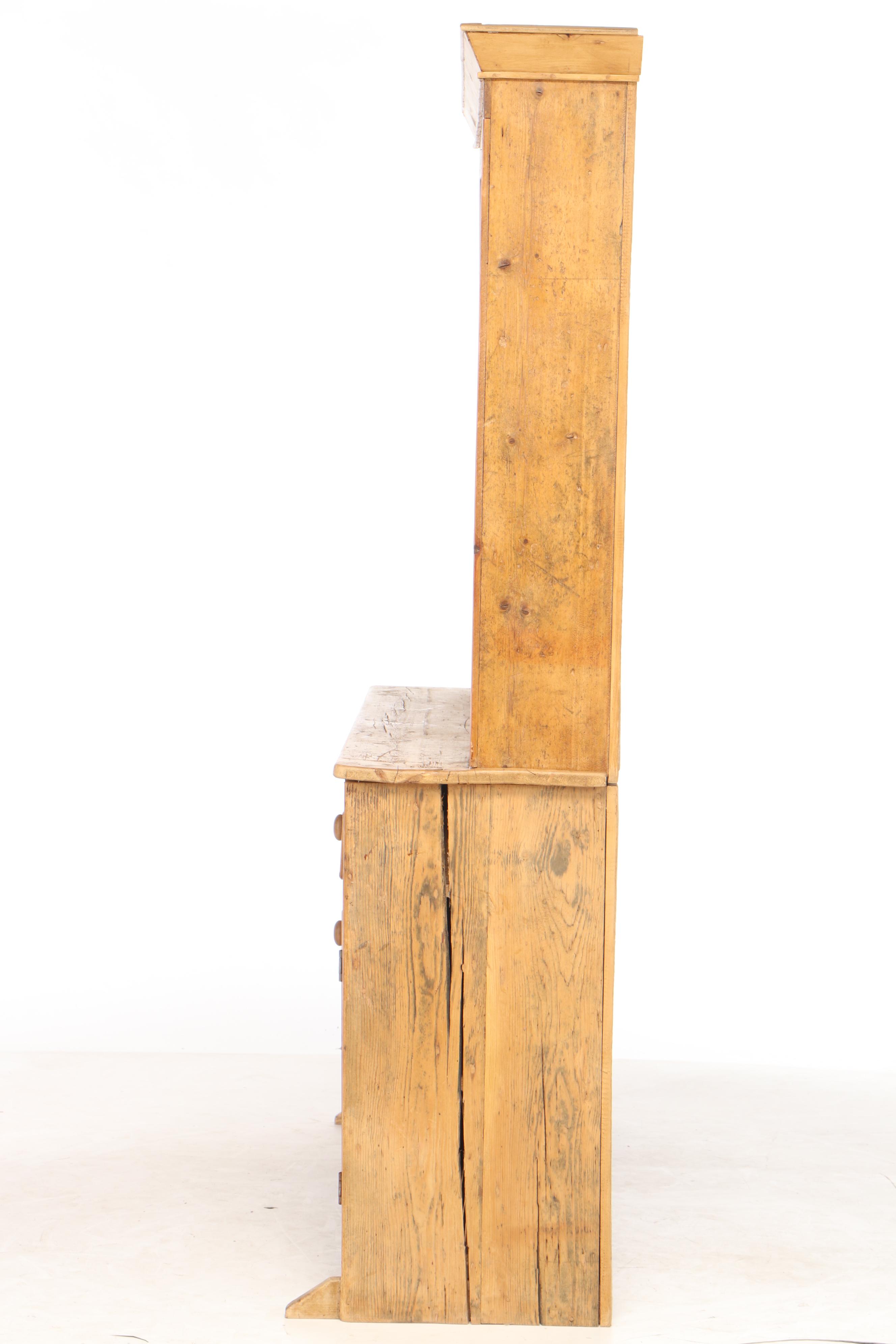 Provincial Pine Stepback Cupboard, 20th Century