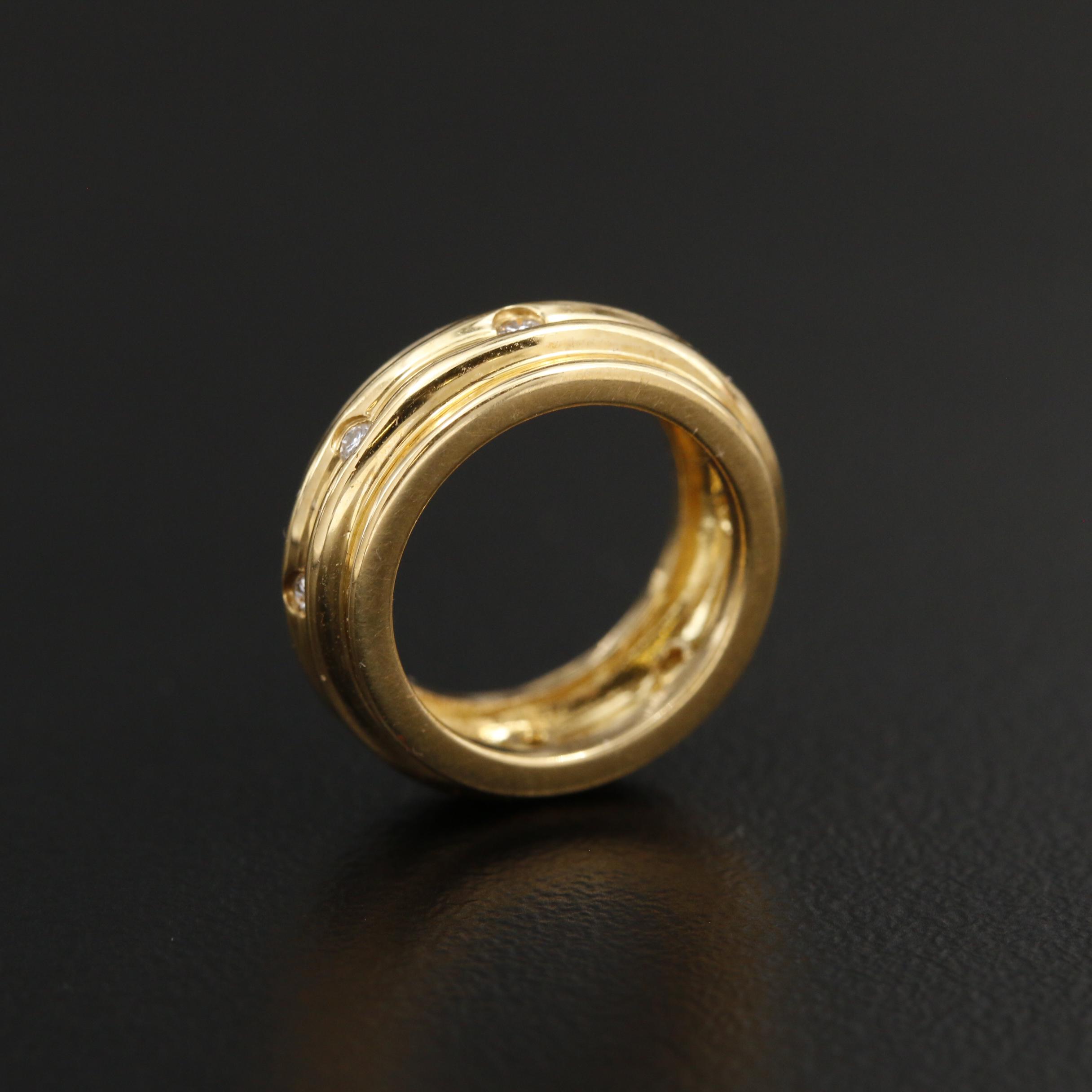 18K Yellow Gold Diamond Slide Pendant