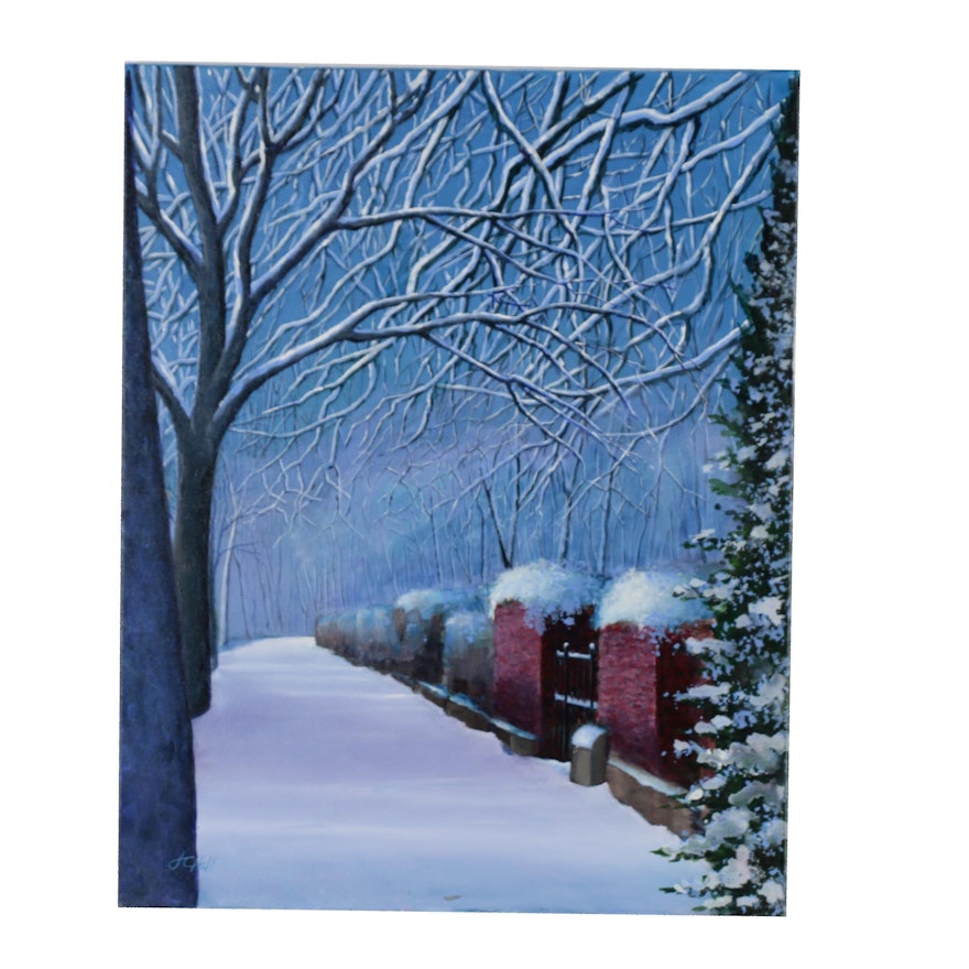 J.C. Hall Acrylic Painting "Untouched Winter"