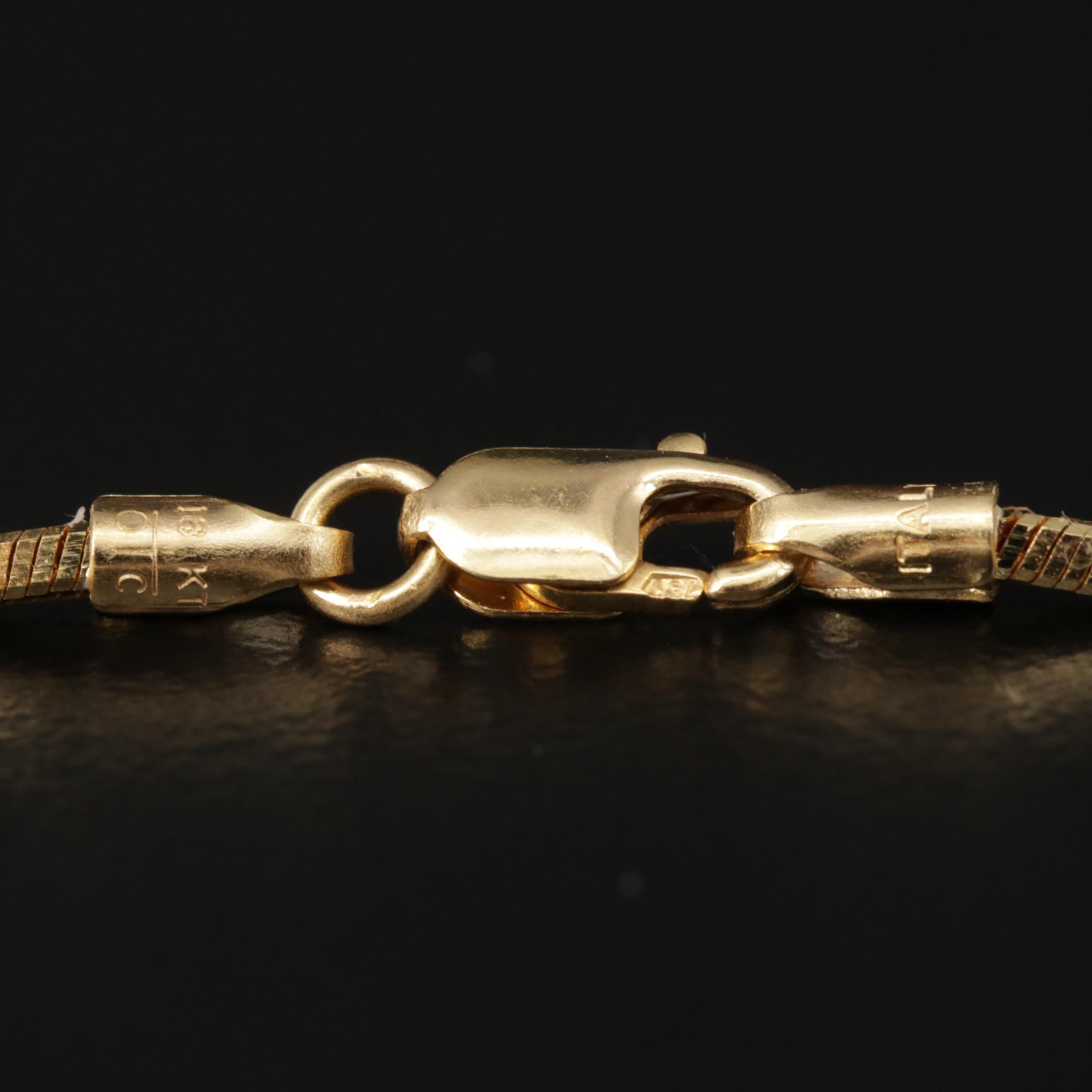 18K Yellow Gold Square Snake Chain Necklace