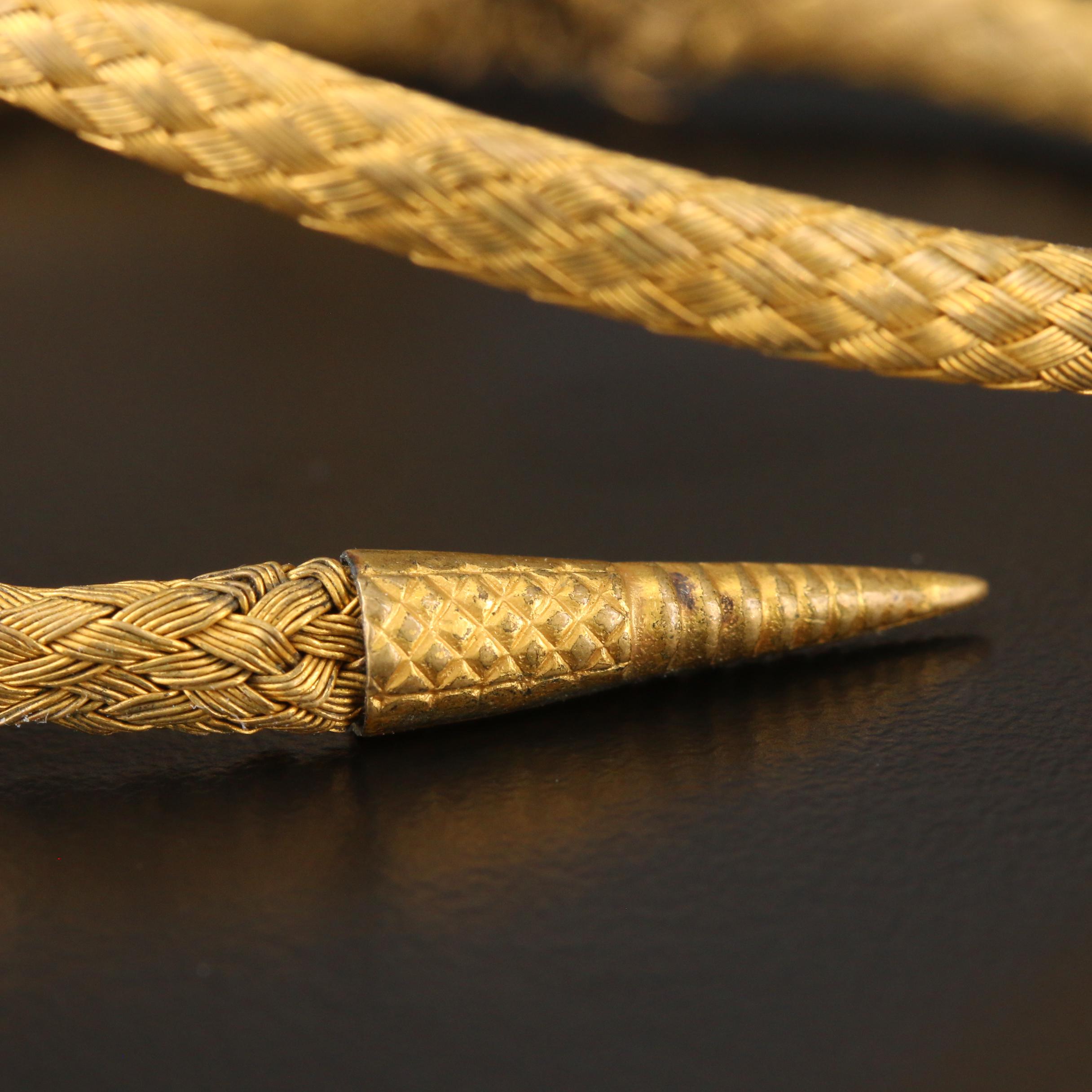 Woven Wrap Around Garnet Eye Snake Bracelets