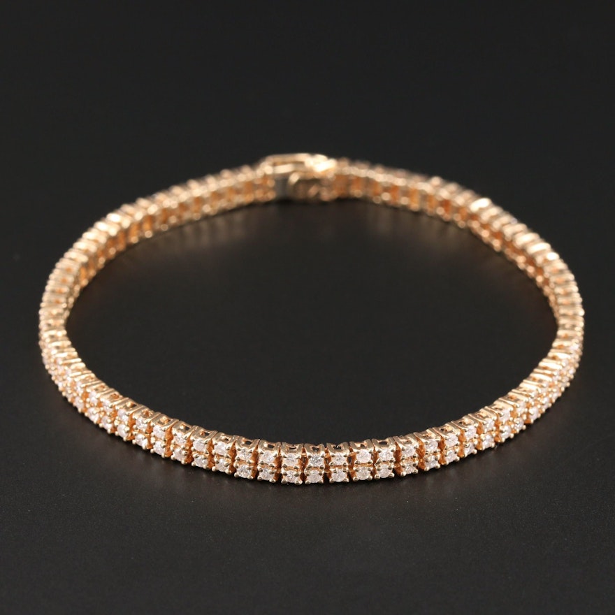 14K Yellow Gold 2.31 CTW Diamond Tennis Bracelet