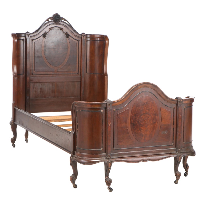 Louis XV Style Walnut Twin Bed Frame, circa 1920