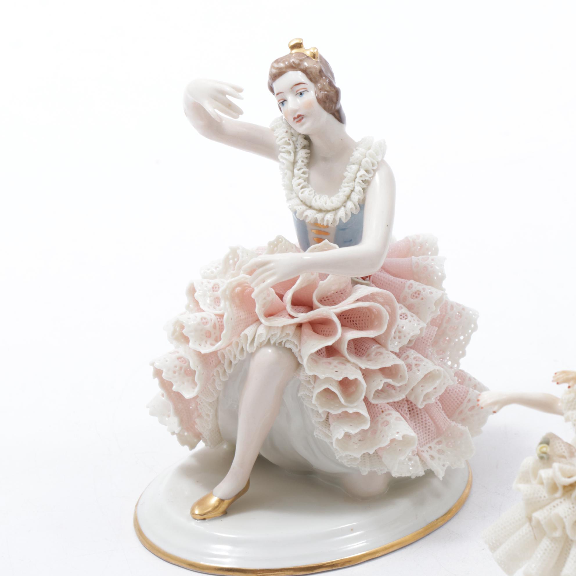 Dresden Lace Porcelain Figurines