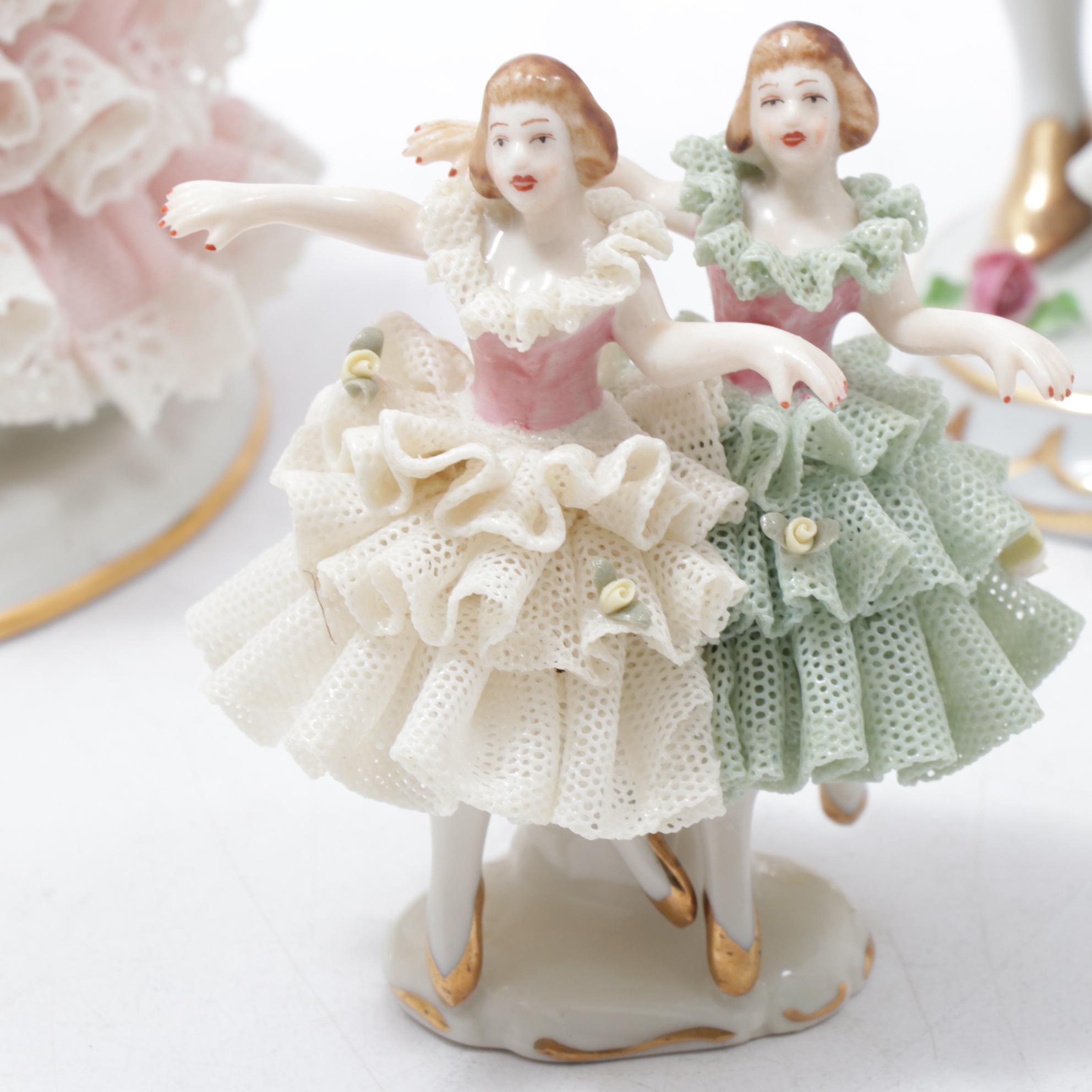 Dresden Lace Porcelain Figurines
