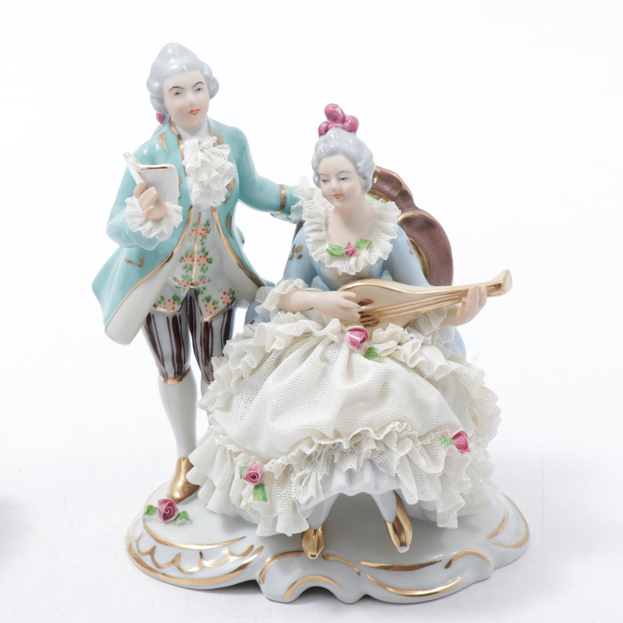Dresden Lace Porcelain Figurines