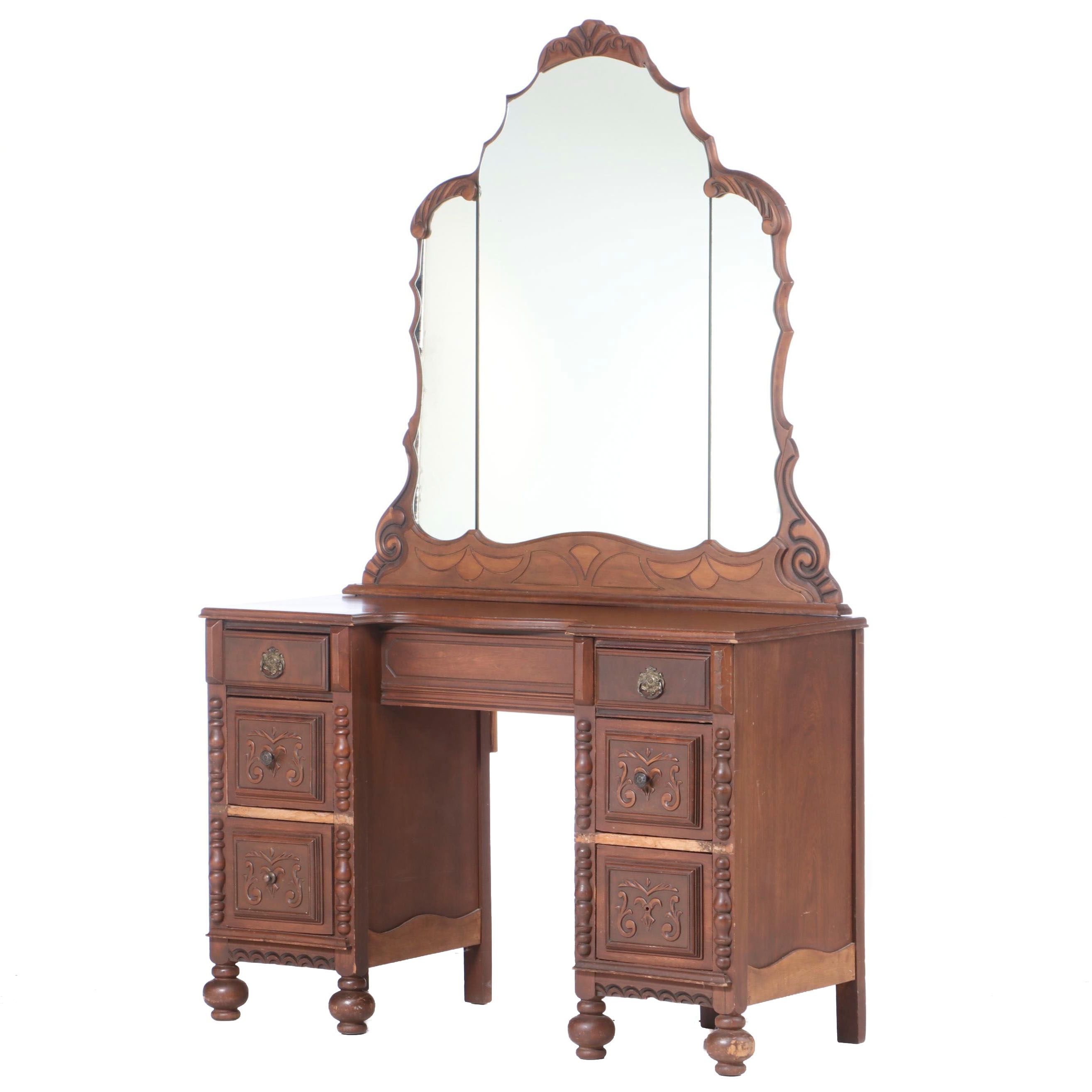 Baroque Style Vanity with Mirror, 1930s