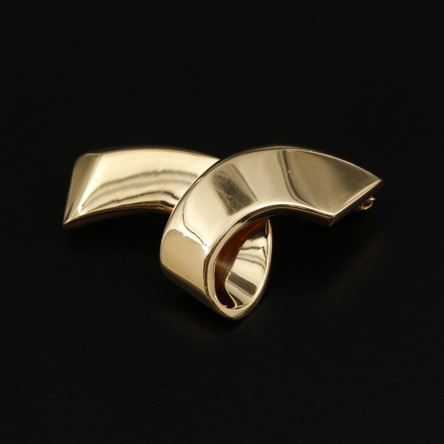Paloma Picasso for Tiffany & Co. 18K Yellow Gold Ribbon Brooch