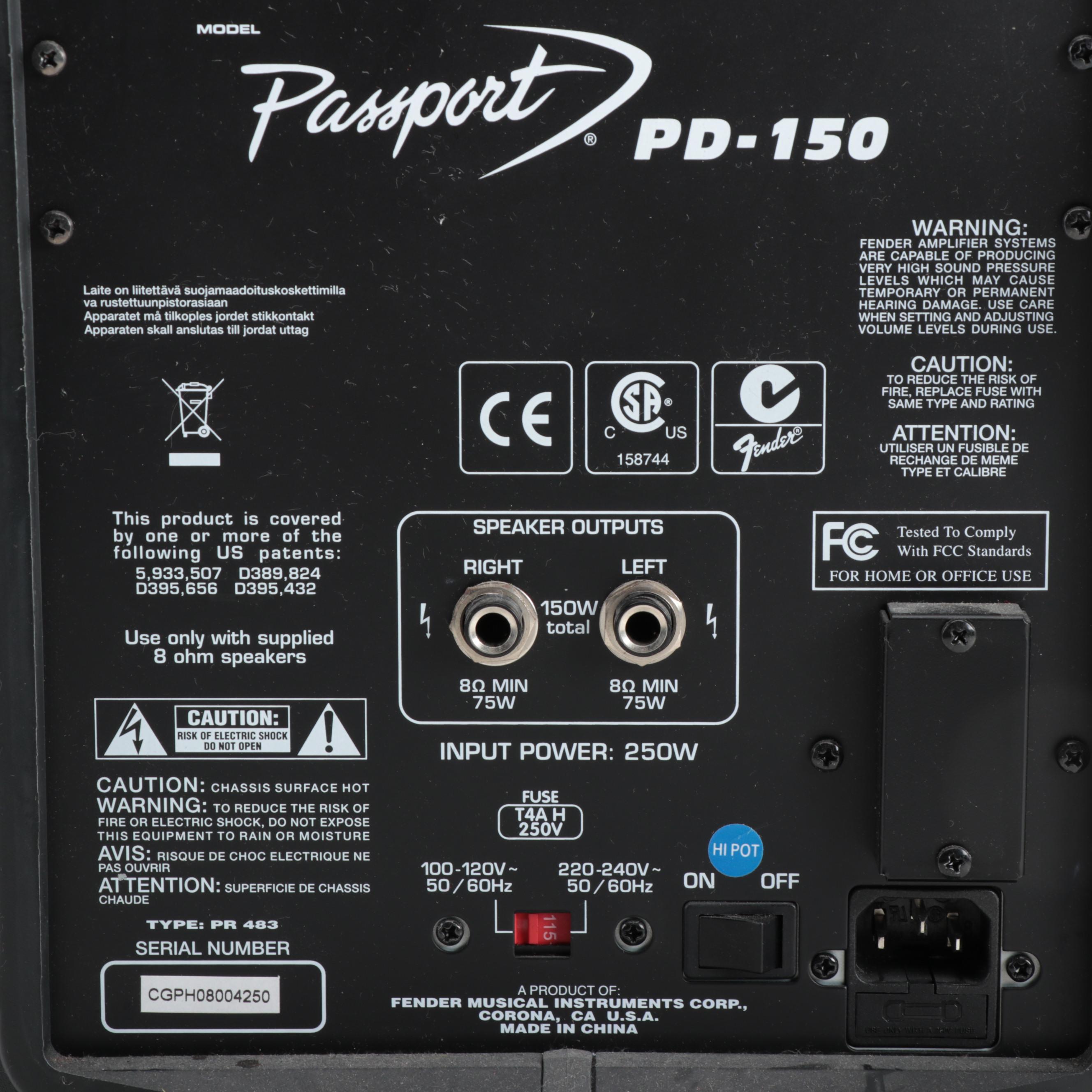 Fender Passport PD-150 Portable Public Address System