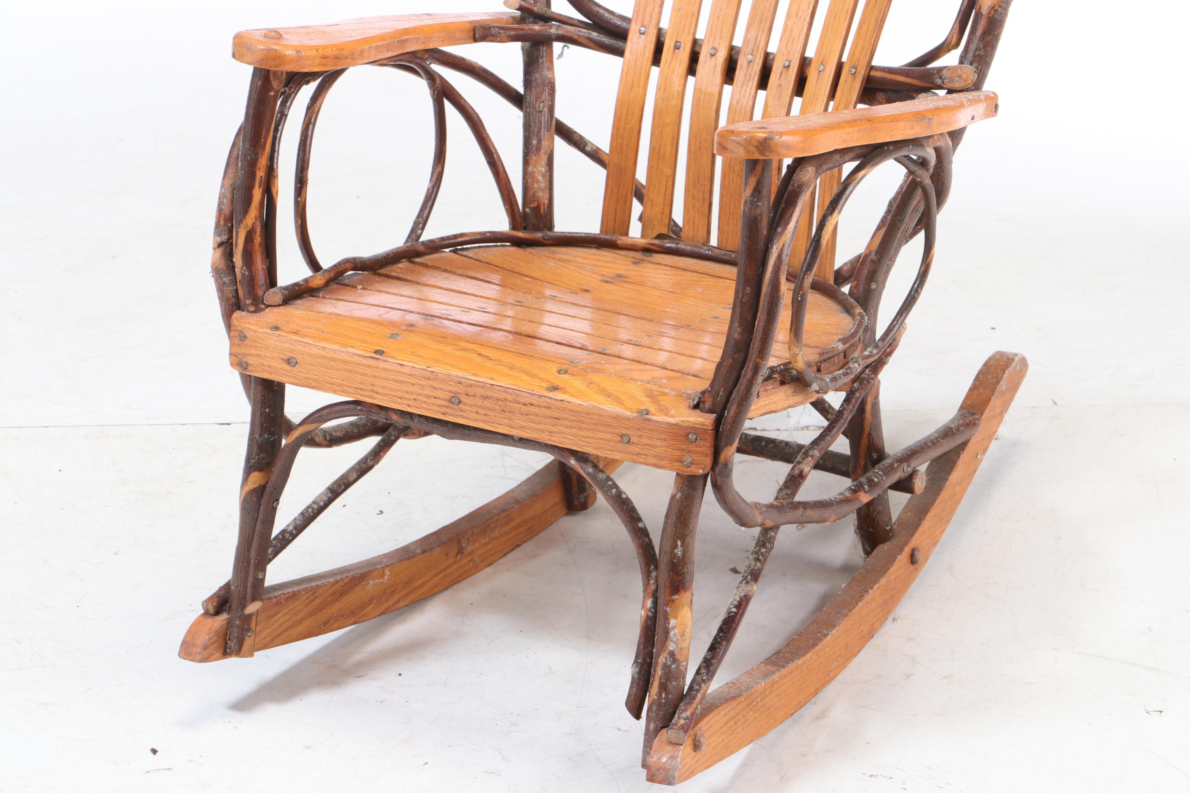 Amish Walnut Table and Ash and Willow Child's Rocking Chair