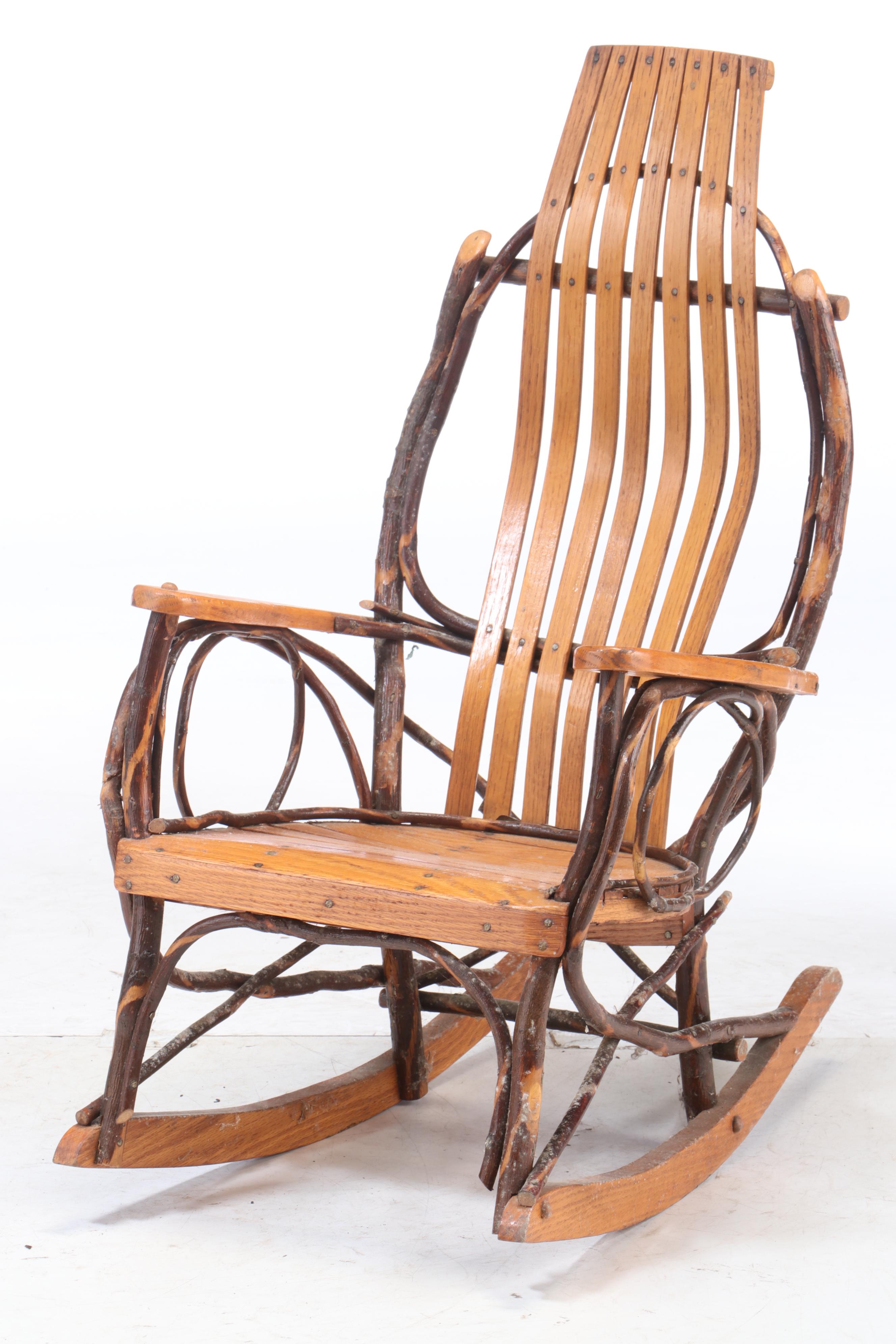 Amish Walnut Table and Ash and Willow Child's Rocking Chair