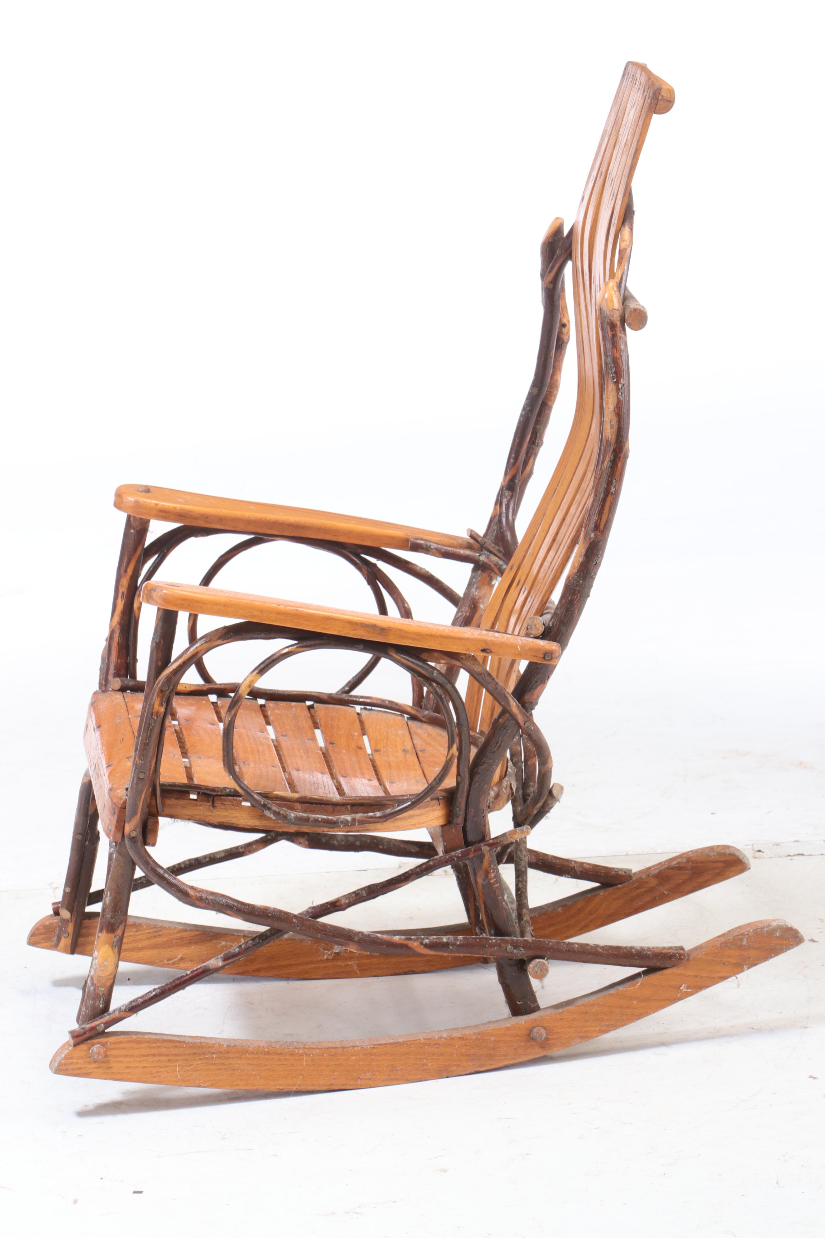 Amish Walnut Table and Ash and Willow Child's Rocking Chair