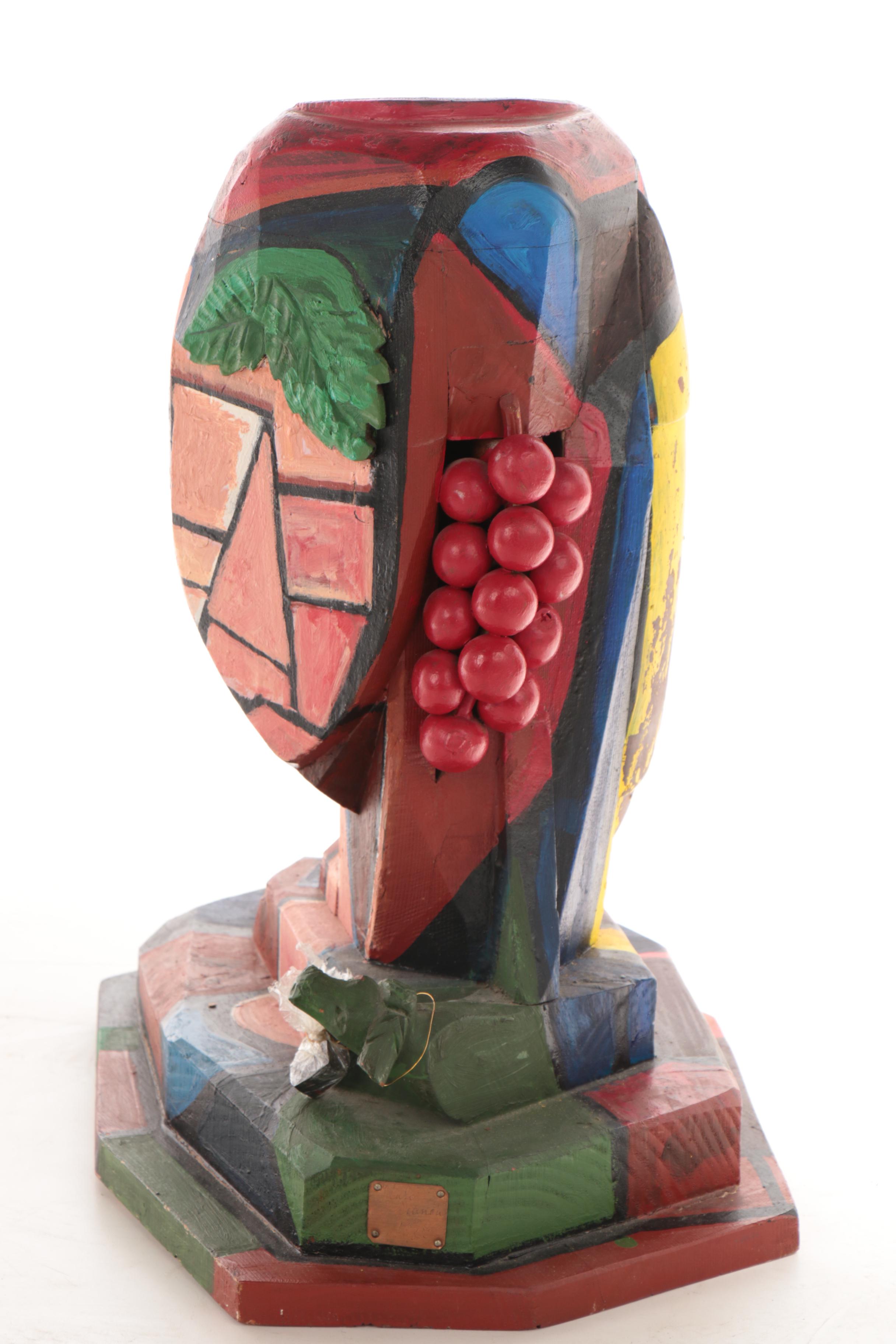 Italo Scanga Polychrome Wood Sculpture