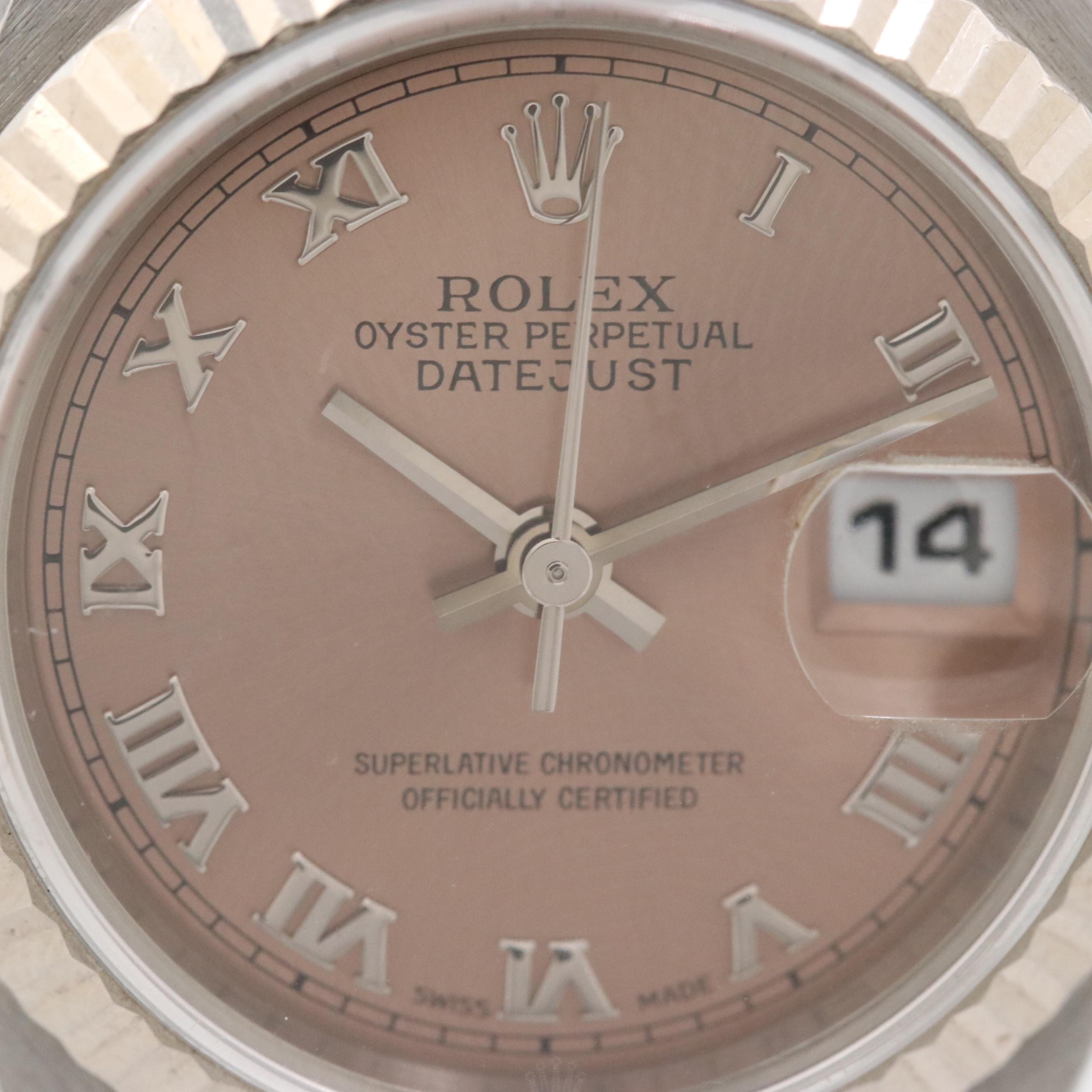 Rolex Datejust 18K Gold and Stainless Steel Watch with Salmon Dial, 2000