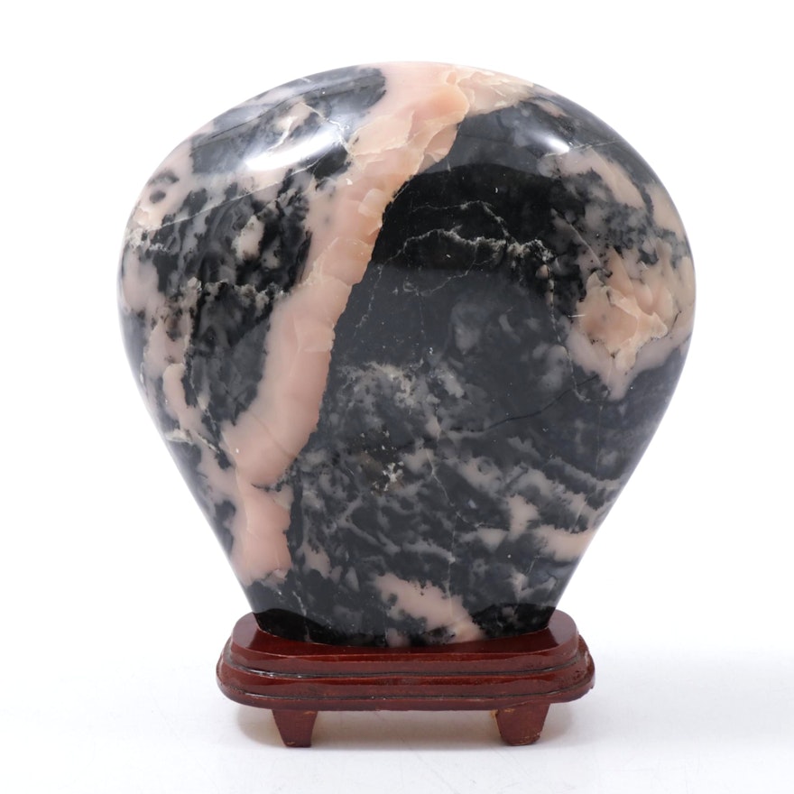 Carved Rhodonite Abstract Sculpture