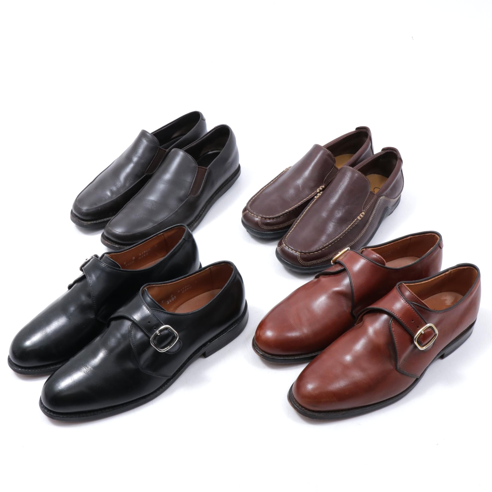 Men's Prada, Allen Edmonds and Cole Haan Leather Monk Strap Shoes and Loafers