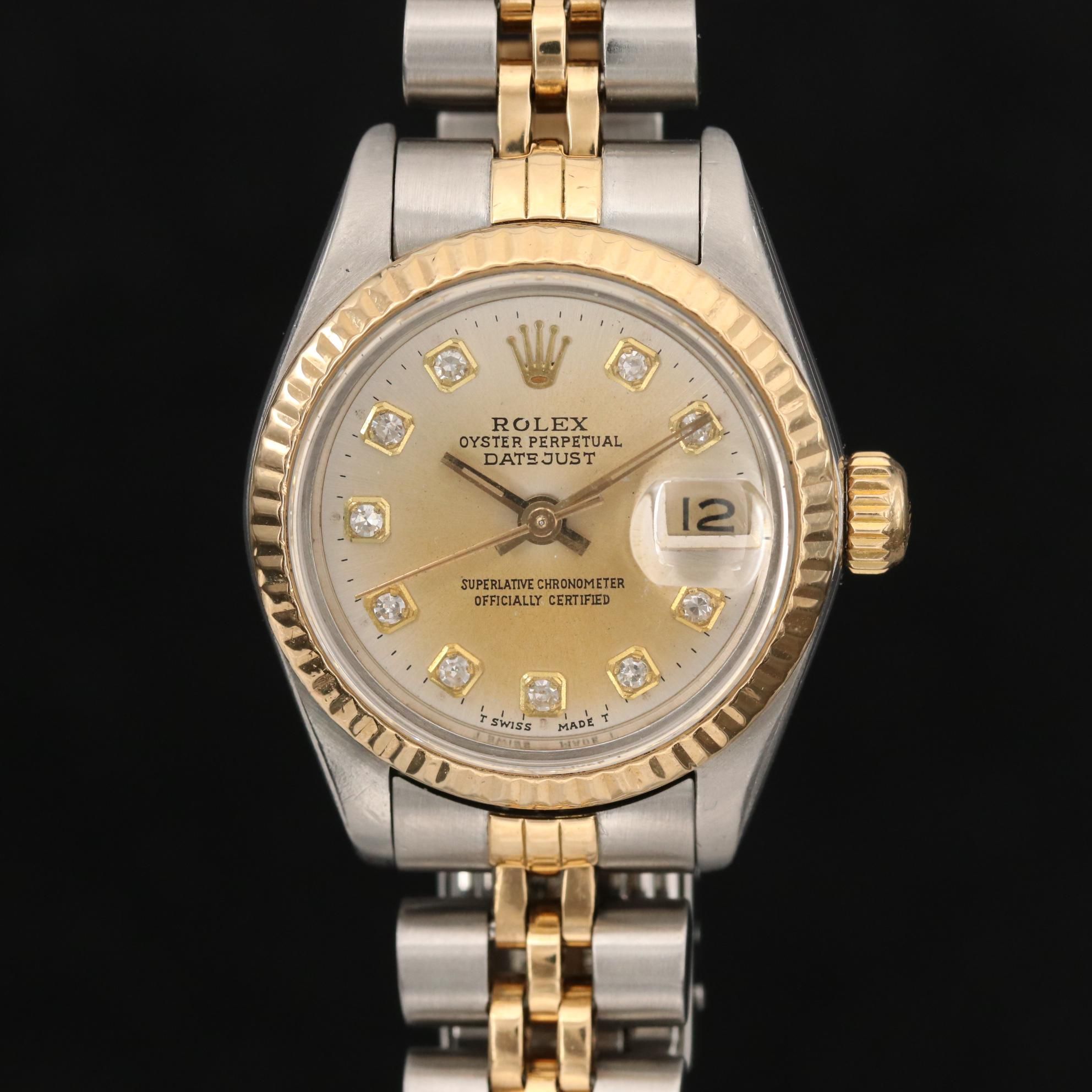 1988 Rolex 18K Gold and Stainless Steel Datejust Diamond Automatic Watch