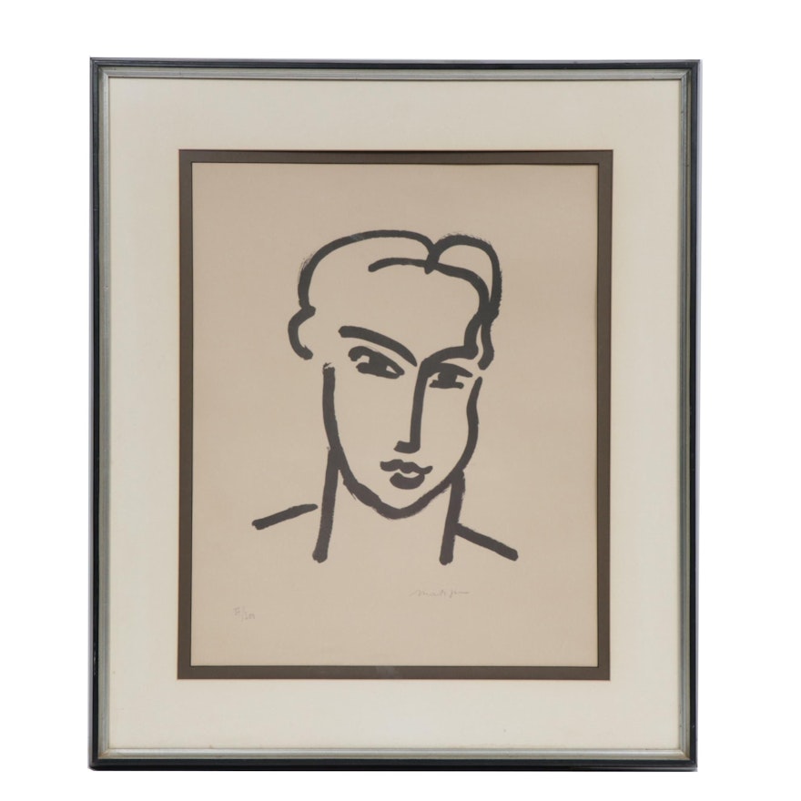 Lithograph after Henri Matisse "Grande Tête de Katia", Mid-20th Century