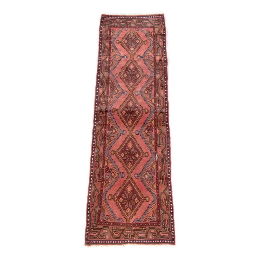 2'6 x 9'1 Hand-Knotted Persian Shiraz Wool Carpet Runner