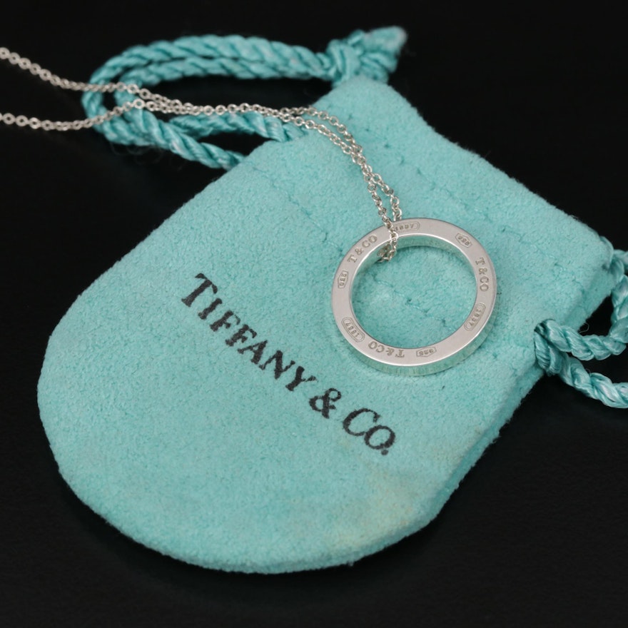 Tiffany & Co. "1837" Sterling Silver Circle Pendant Necklace