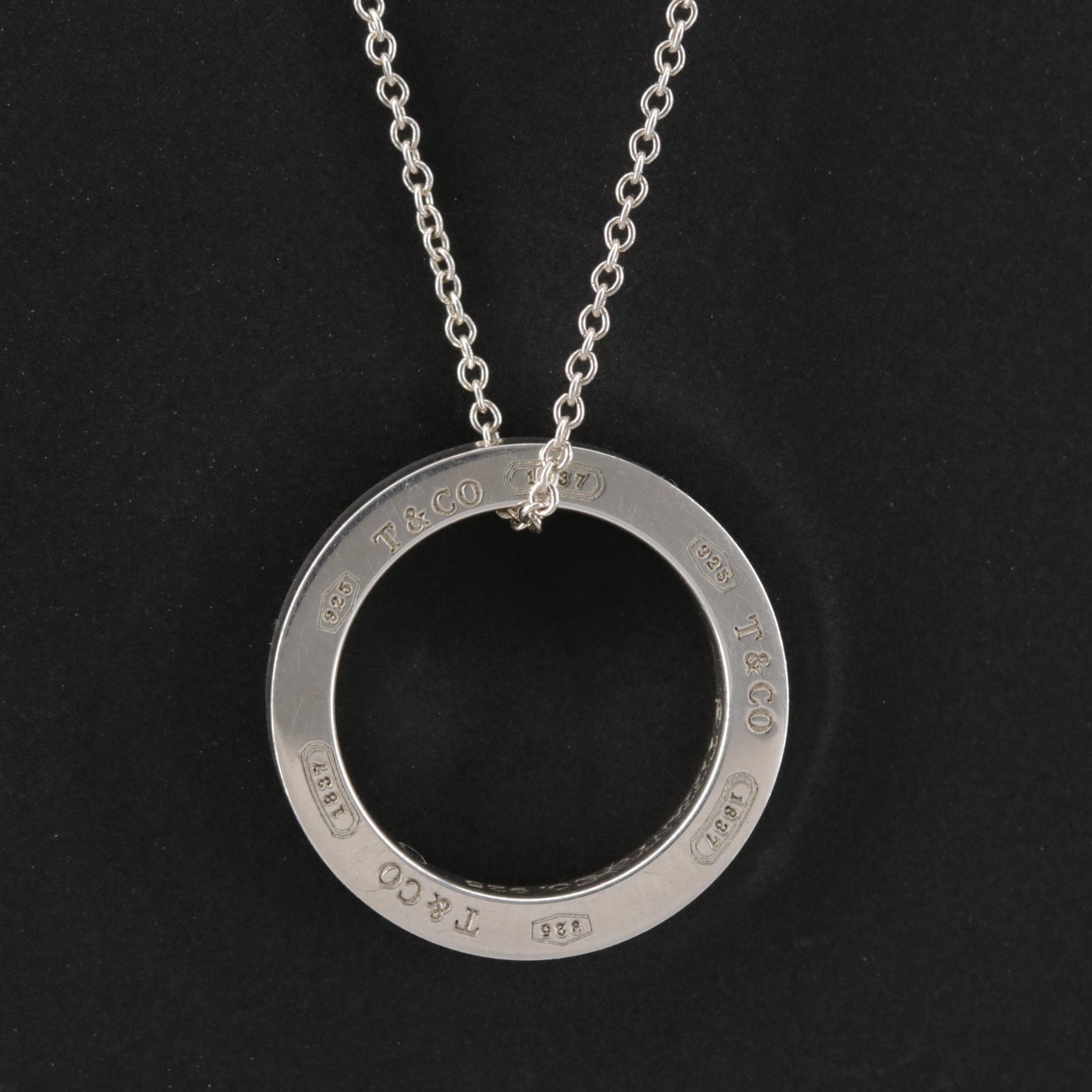 Tiffany & Co. "1837" Sterling Silver Circle Pendant Necklace