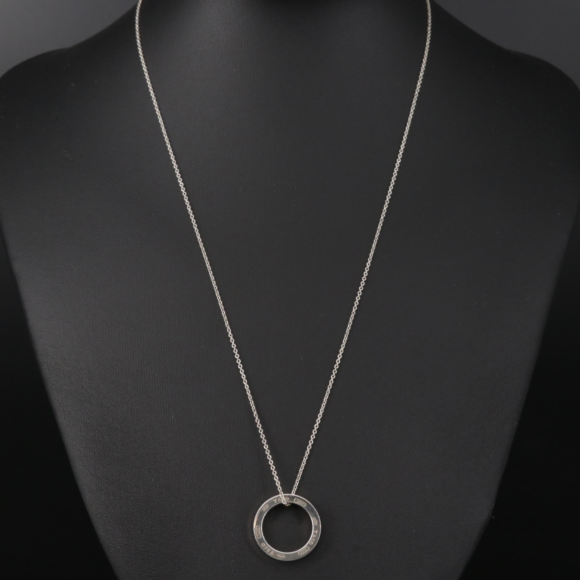 Tiffany & Co. "1837" Sterling Silver Circle Pendant Necklace