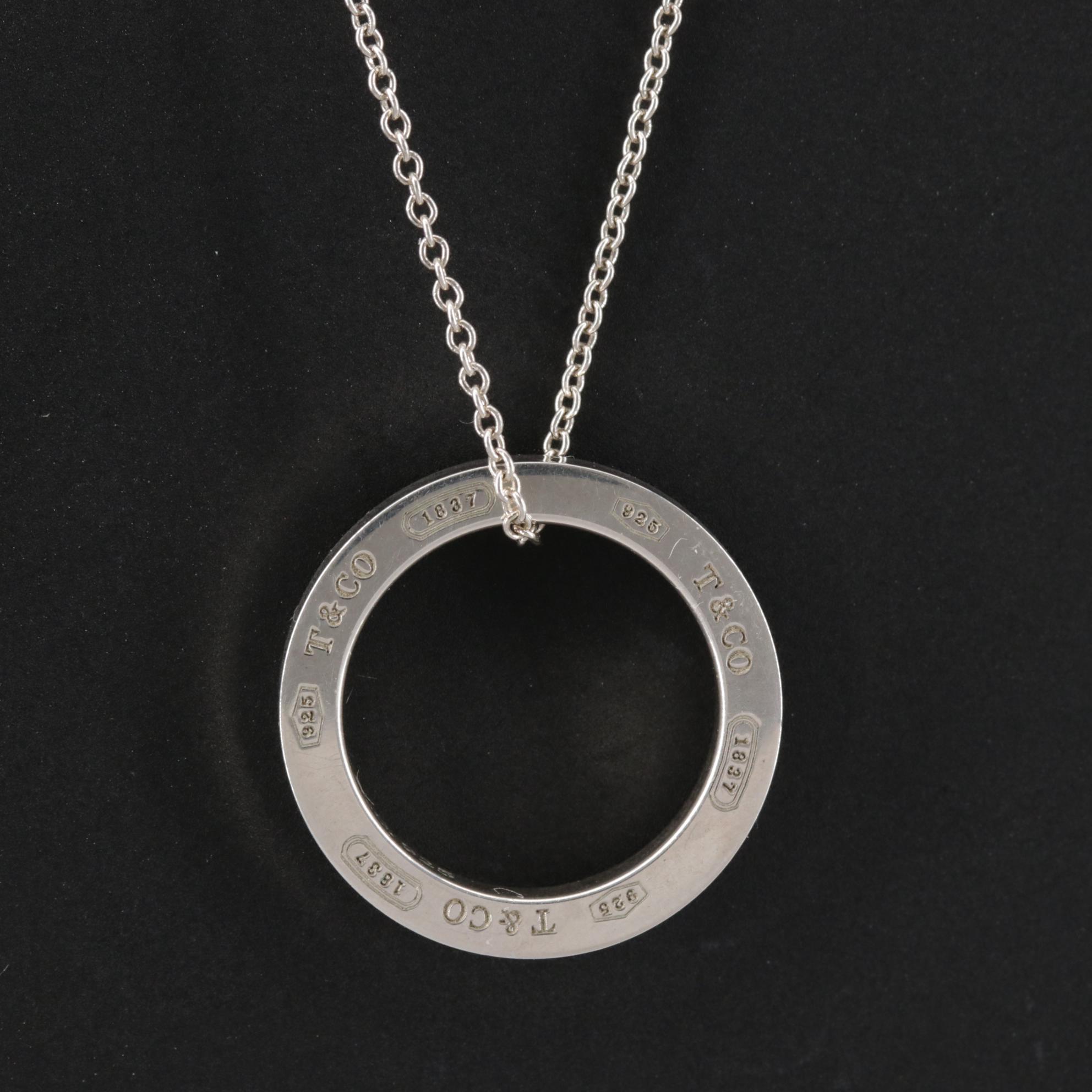 Tiffany & Co. "1837" Sterling Silver Circle Pendant Necklace