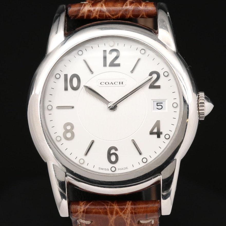 Coach Stainless Steel Quartz Wristwatch With Date