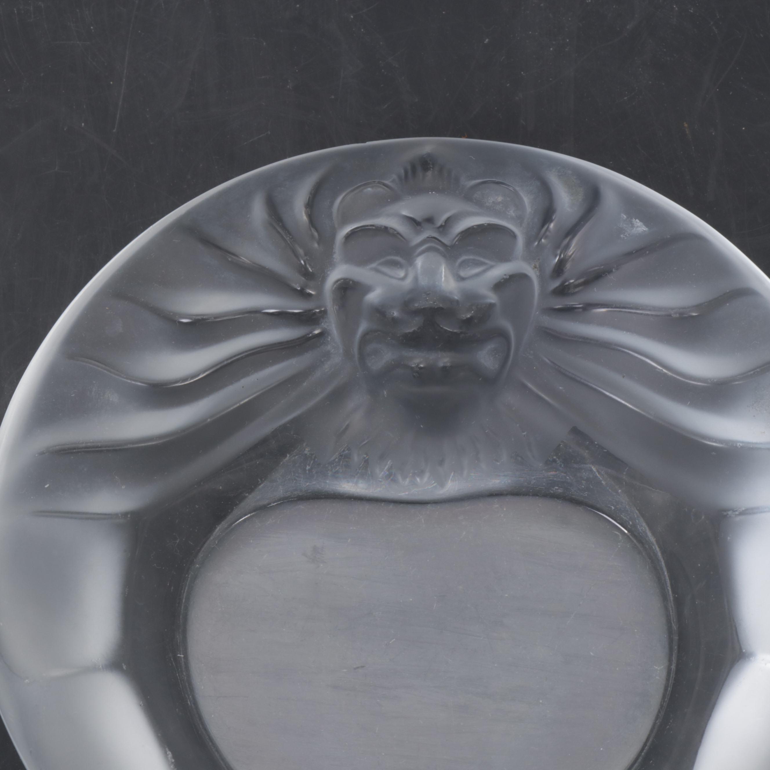 Lalique "Tête-de-Lion" Frosted Crystal Ashtray