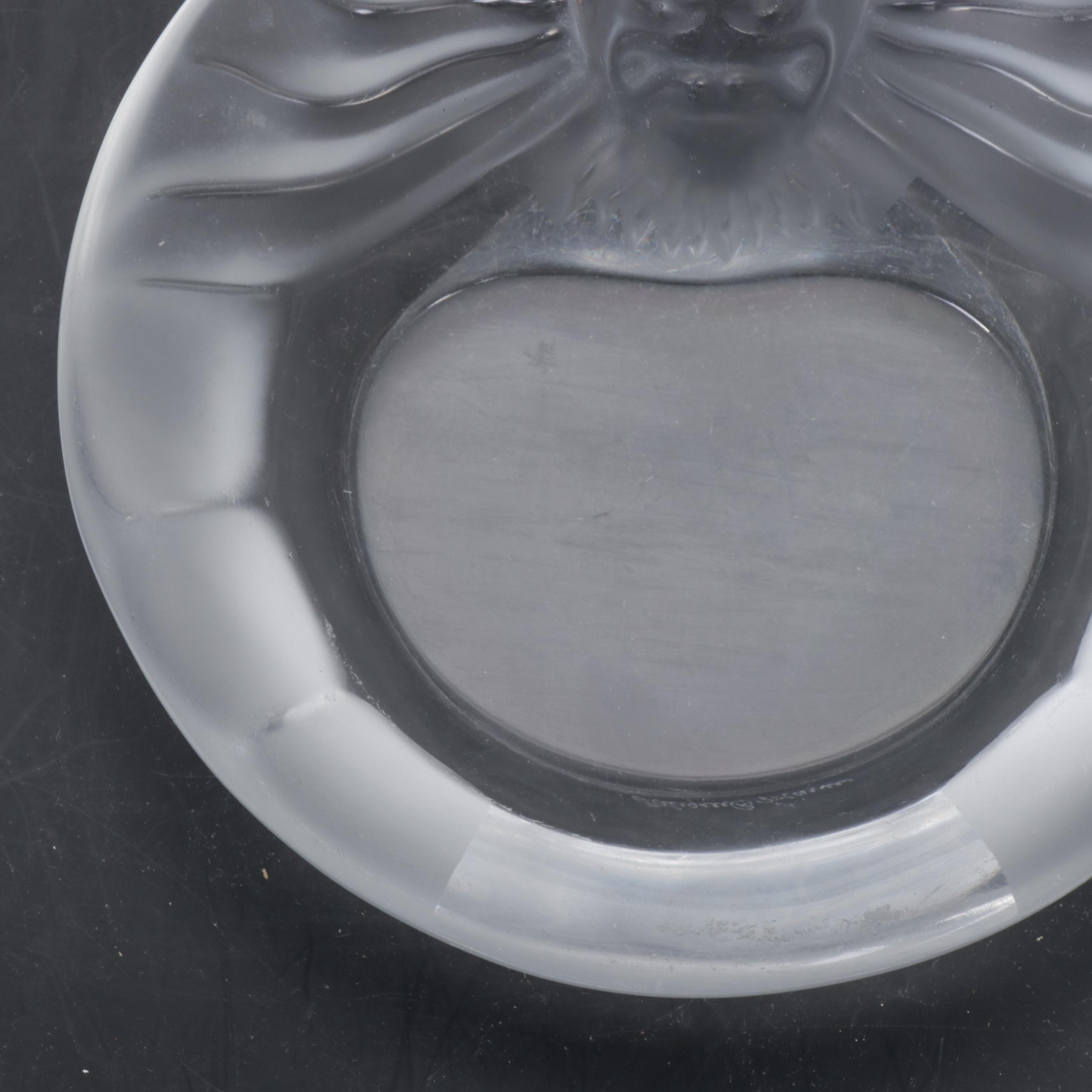 Lalique "Tête-de-Lion" Frosted Crystal Ashtray