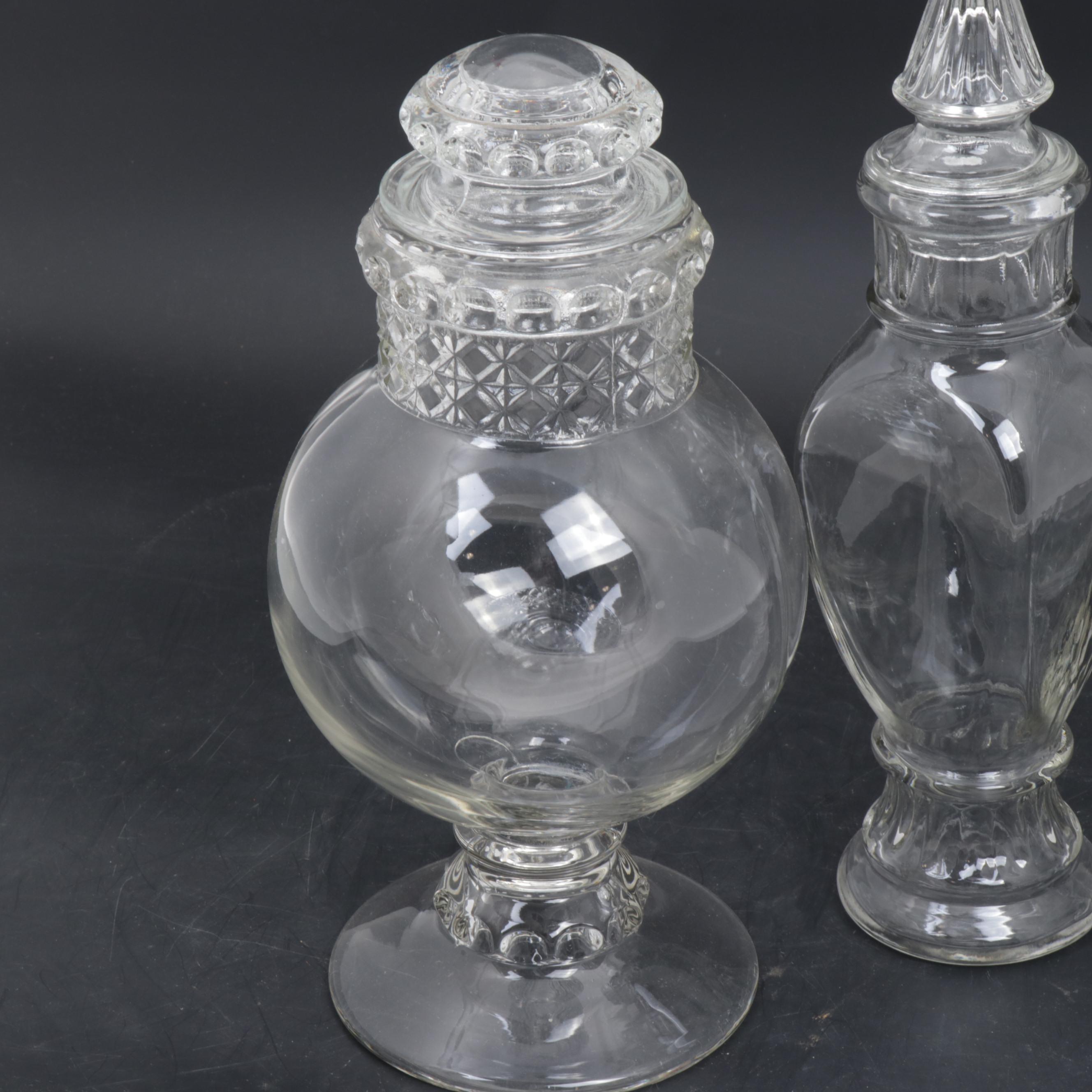 Glass Apothecary Display Jars, Early 20th Century
