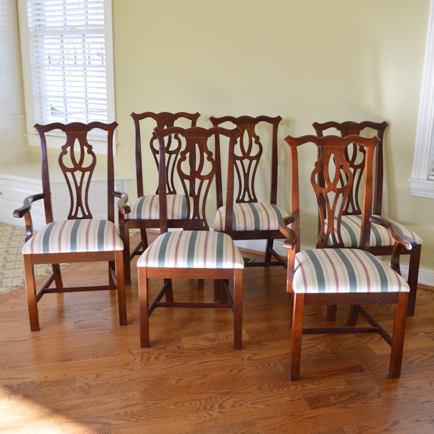 Thomasville Chippendale Style Mahogany Dining Chair Set, Late 20th Century