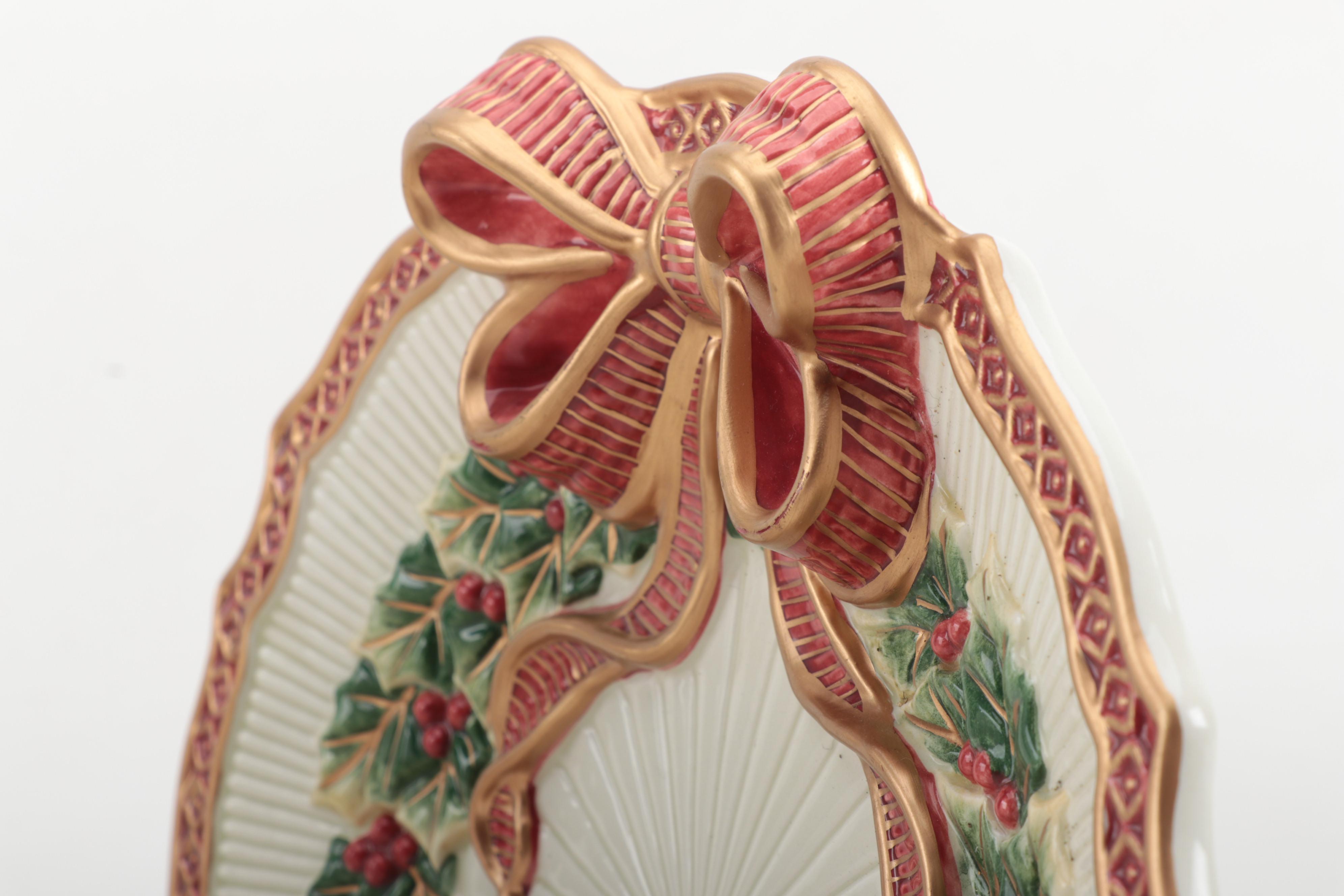 Fitz & Floyd Christmas-Themed Dinnerware Set, Mid to Late 20th Century