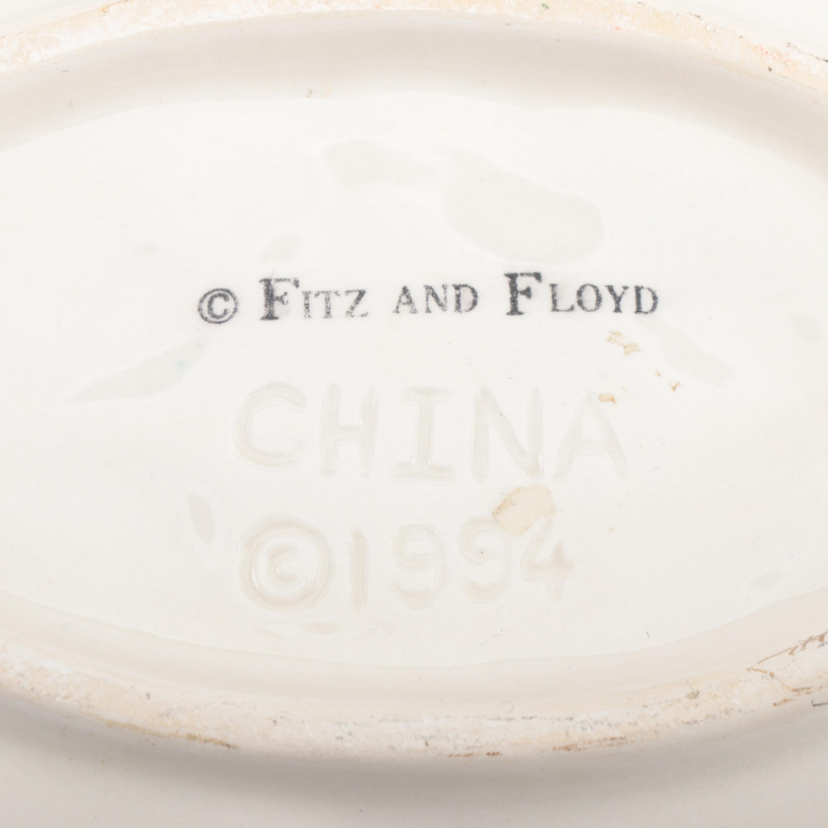 Fitz & Floyd Christmas-Themed Dinnerware Set, Mid to Late 20th Century