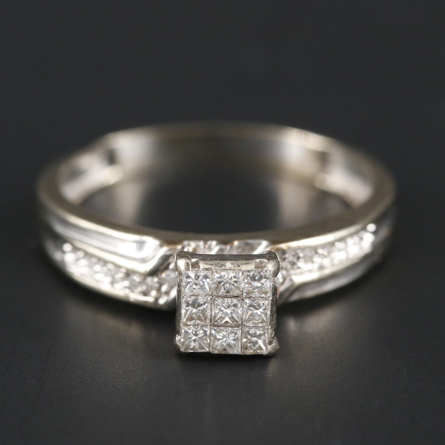 14K White Gold Diamond Ring