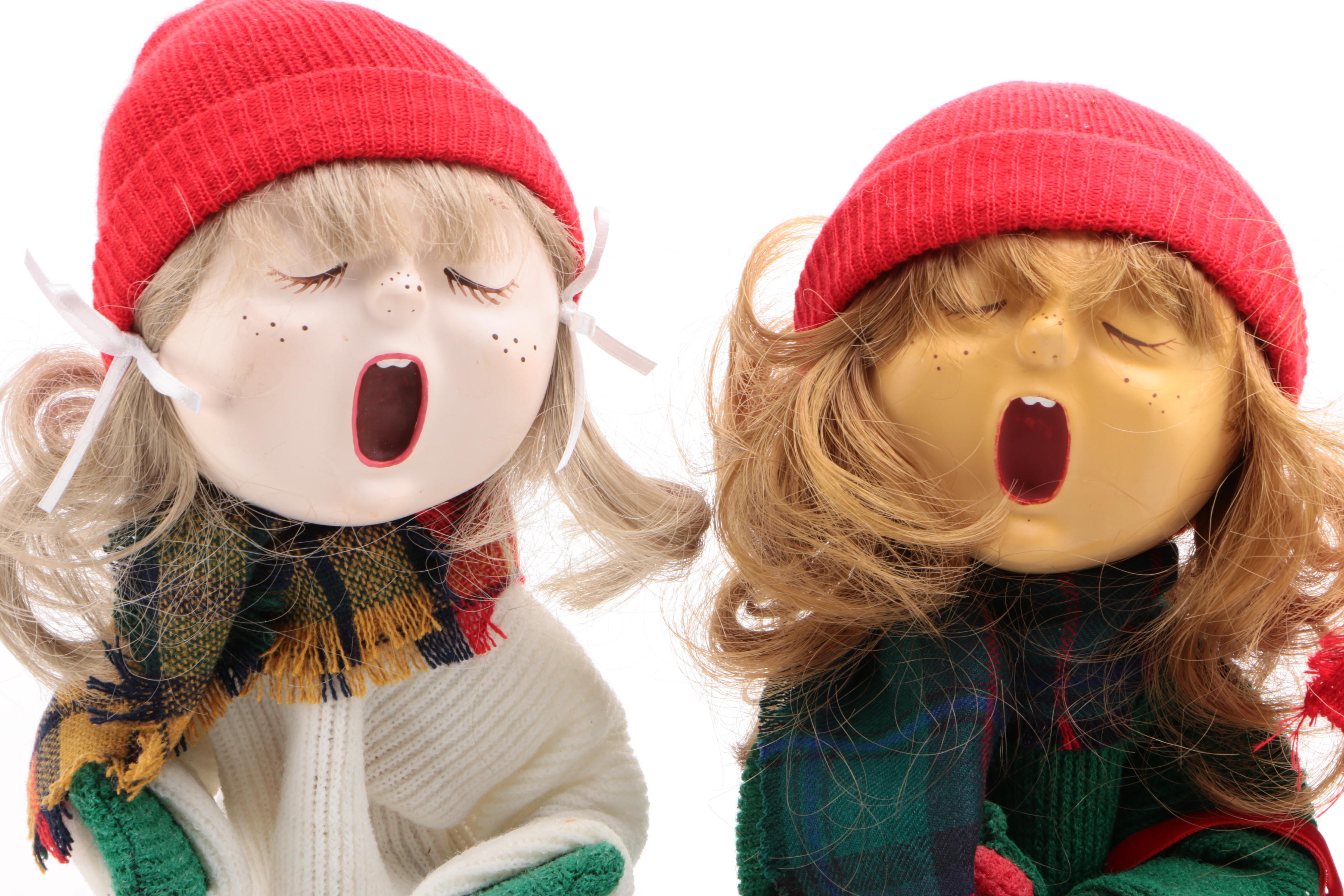 Caroling Kids Singing Christmas Dolls by Sandra Hasson, 1985