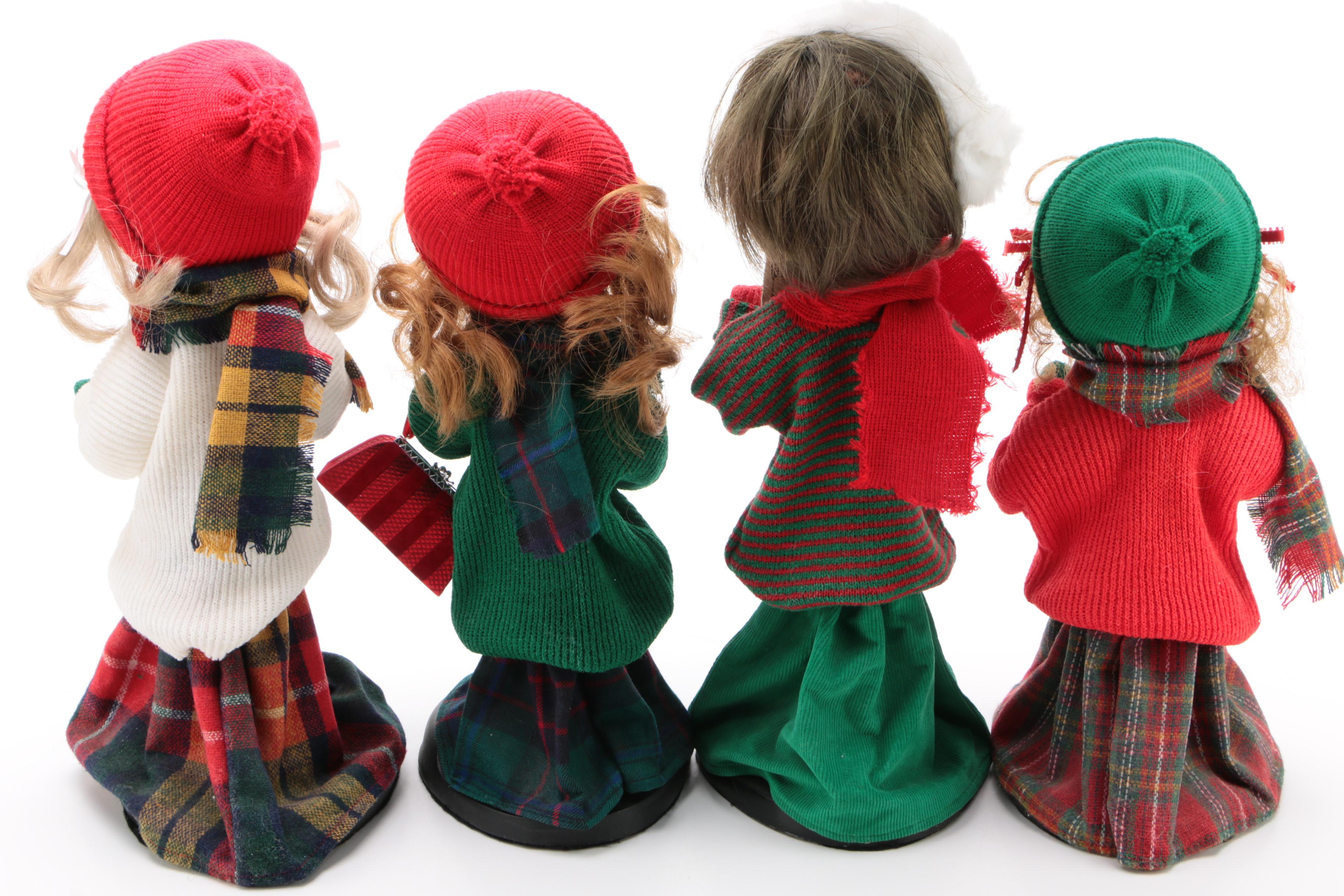 Caroling Kids Singing Christmas Dolls by Sandra Hasson, 1985