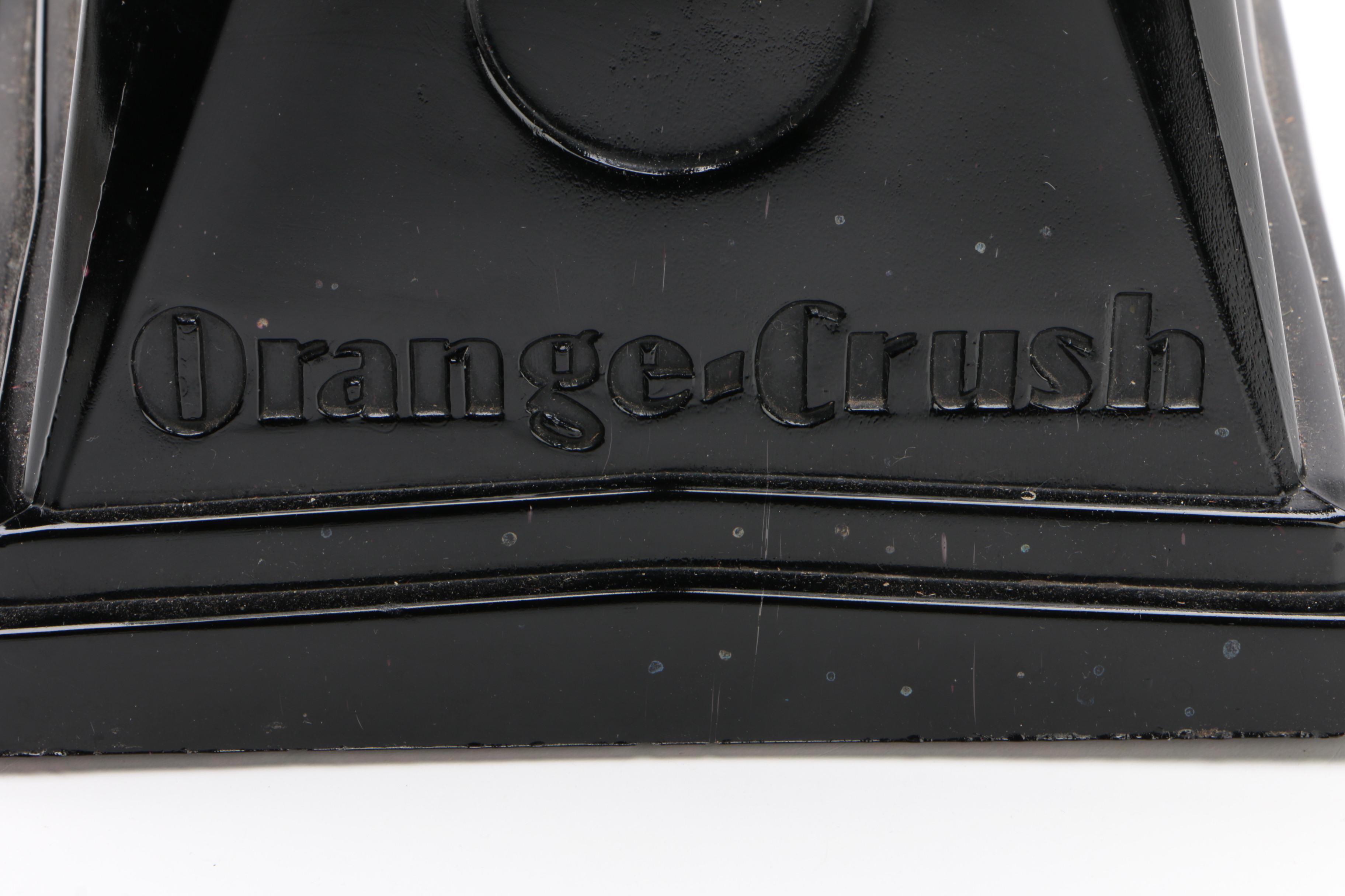 Orange Crush Beverage Dispenser with Frosted Glass Globe, 1930s