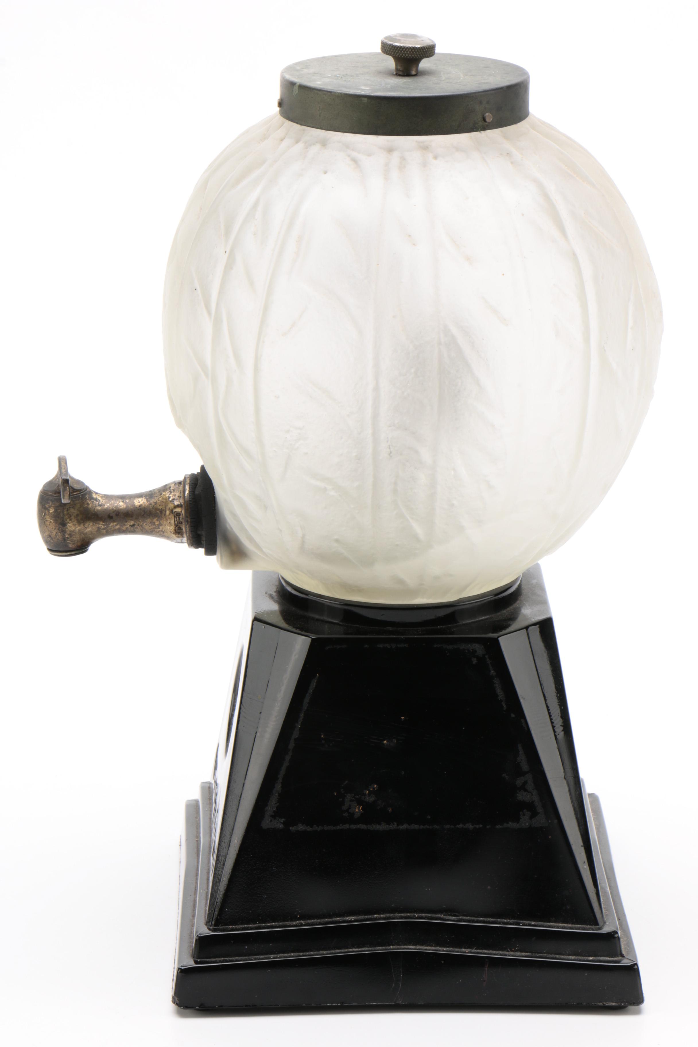 Orange Crush Beverage Dispenser with Frosted Glass Globe, 1930s