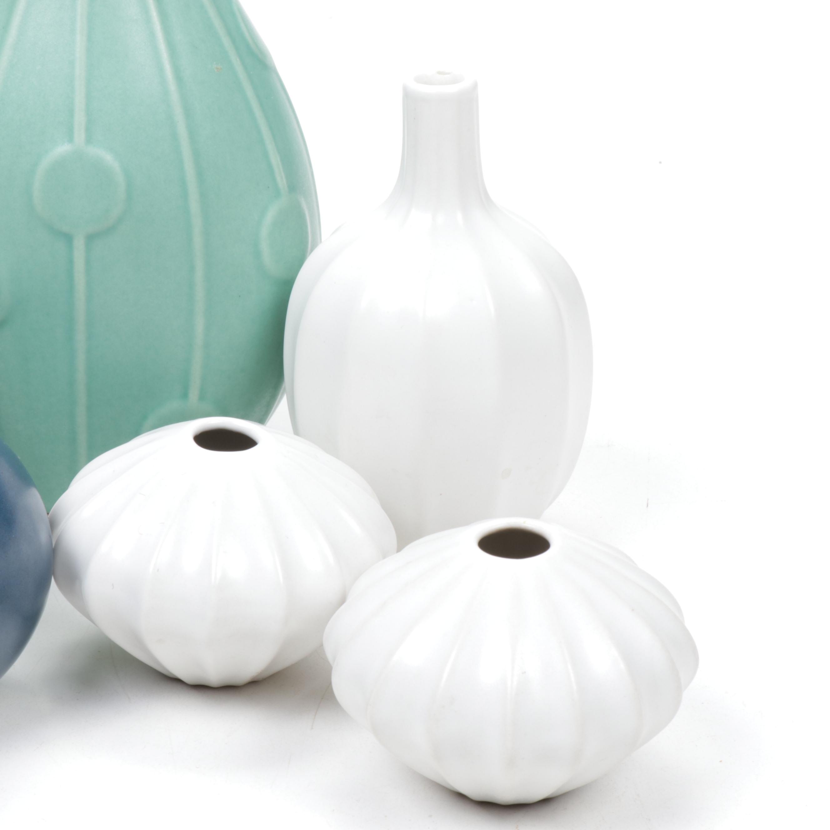 Jonathan Adler Ceramic Vases with Salt and Pepper Shakers, Contemporary