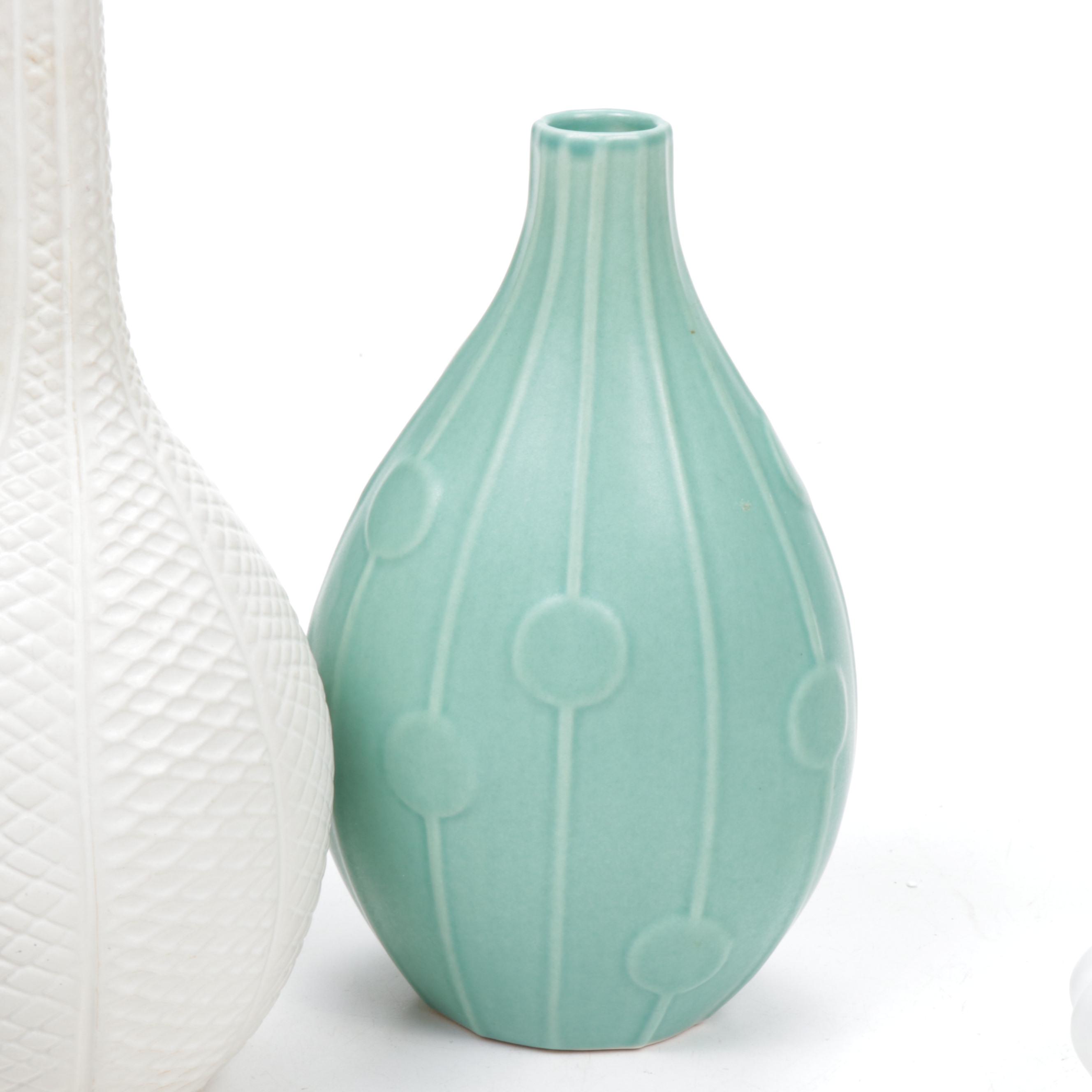 Jonathan Adler Ceramic Vases with Salt and Pepper Shakers, Contemporary