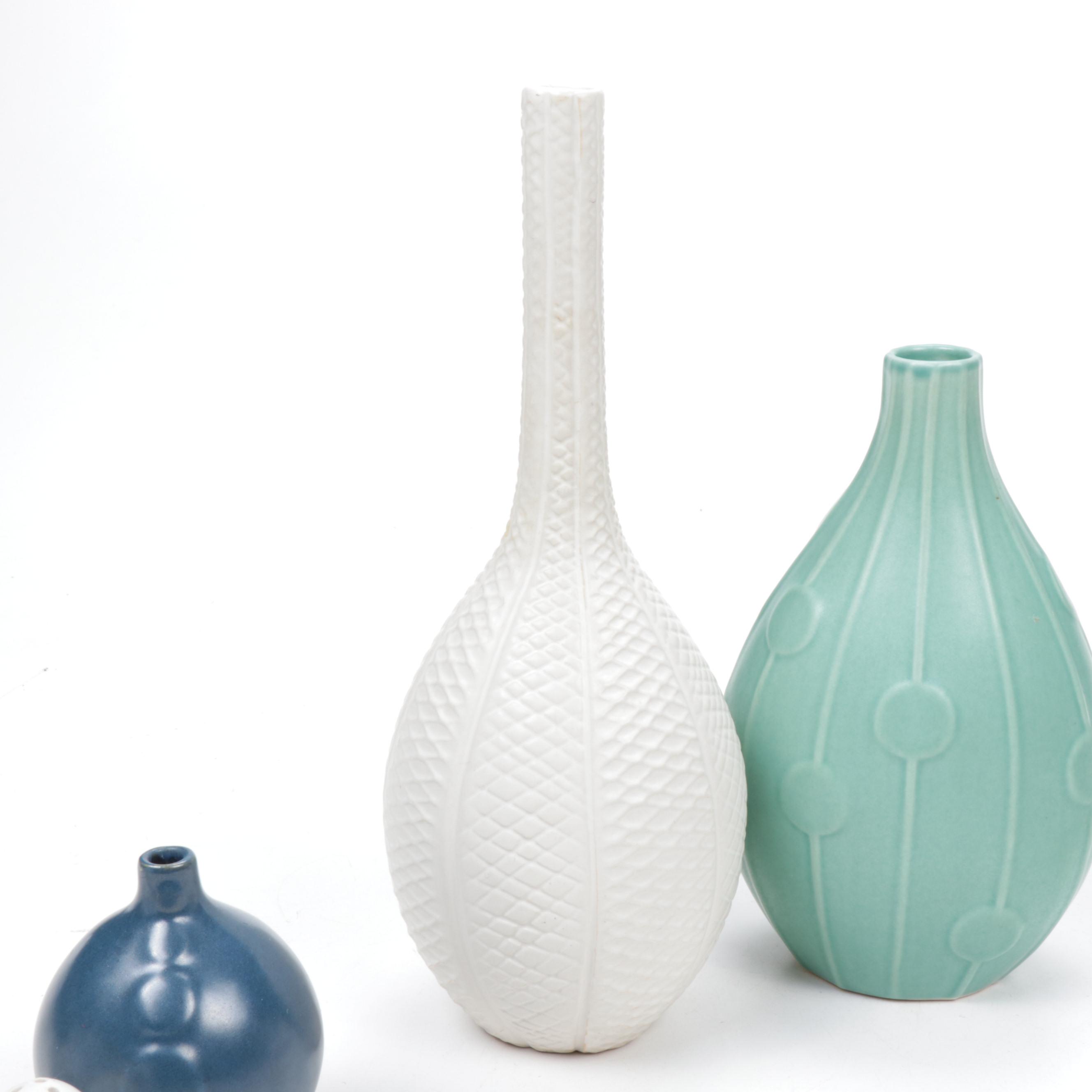 Jonathan Adler Ceramic Vases with Salt and Pepper Shakers, Contemporary