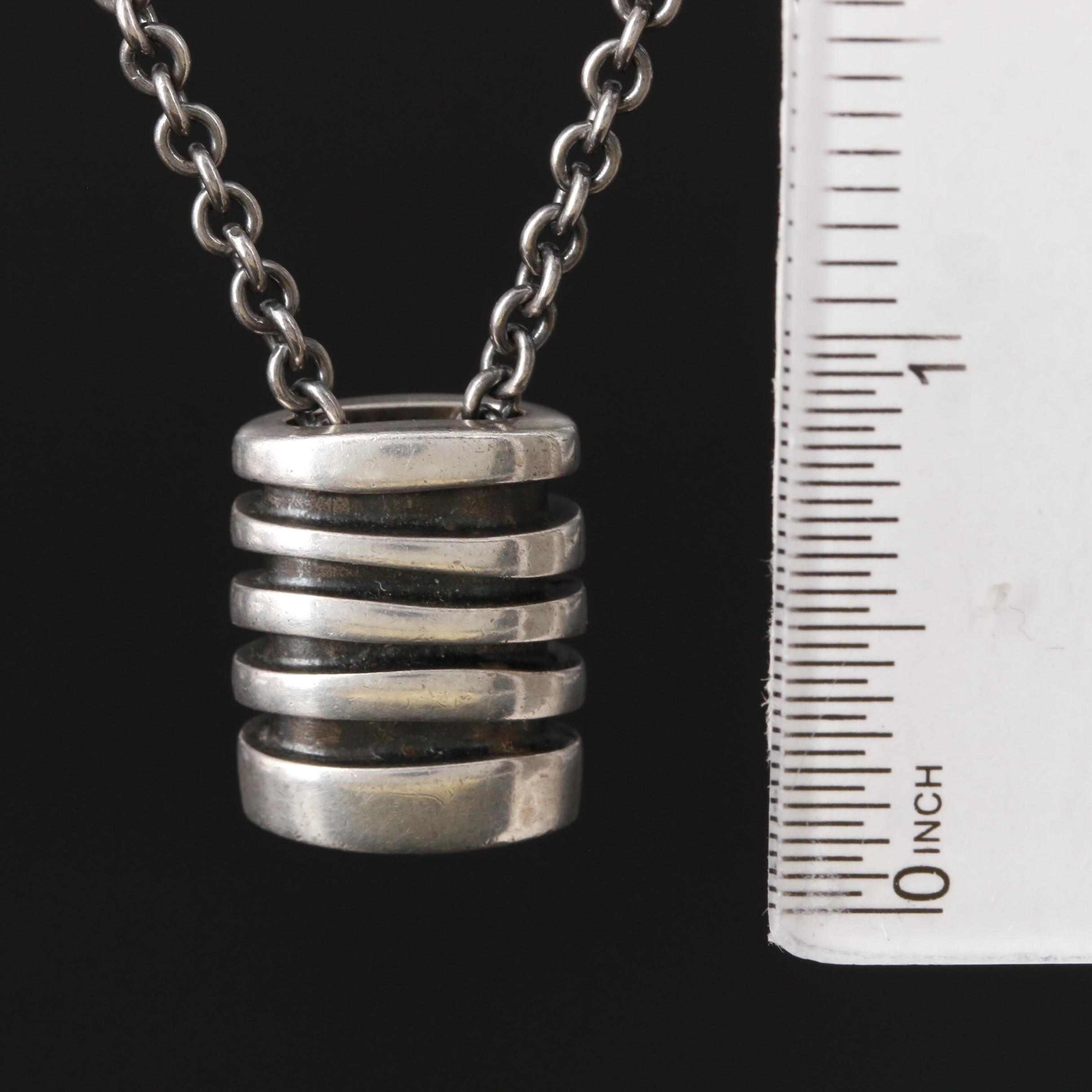 Anette Kraen for Georg Jensen "Strata" Sterling Silver Pendant Necklace