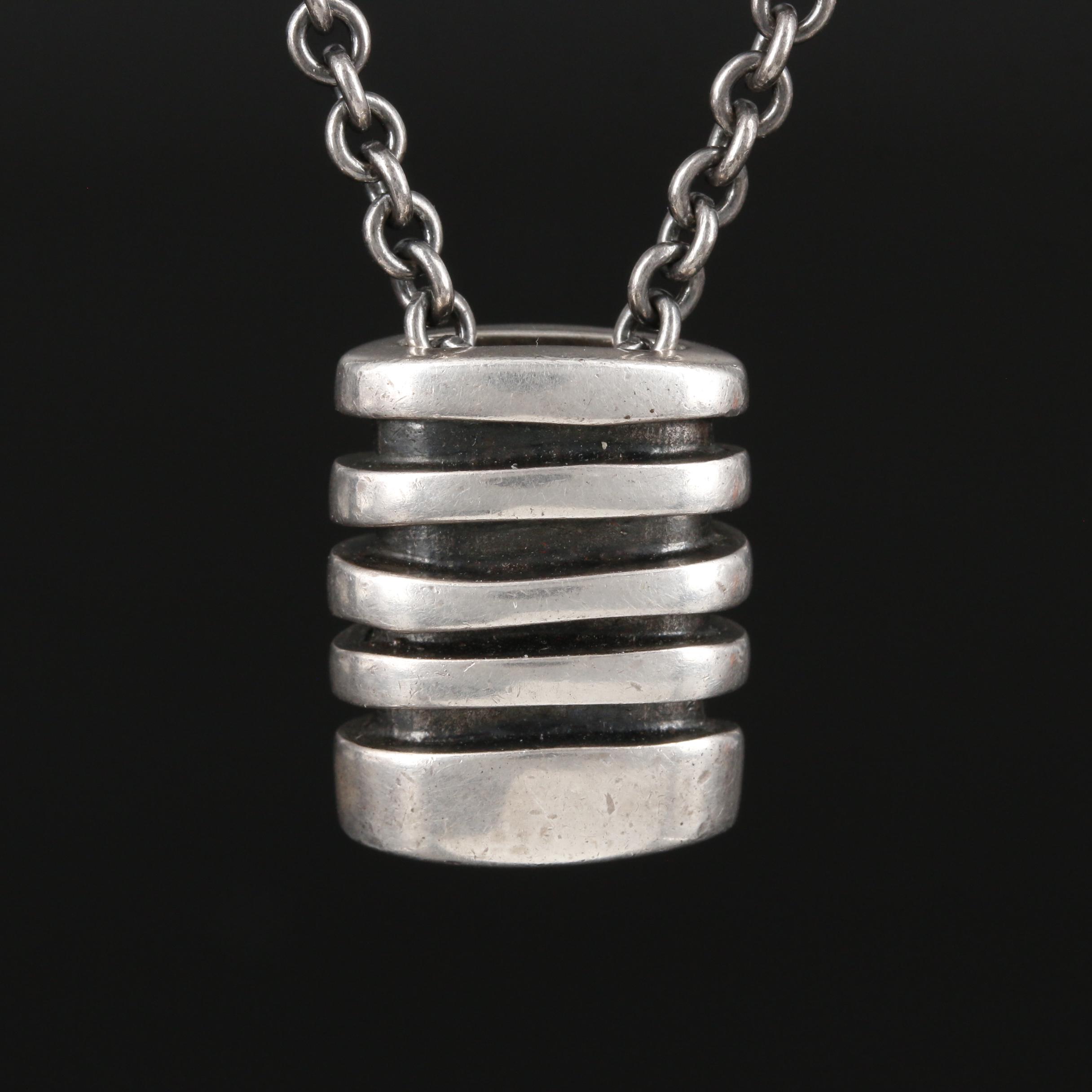 Anette Kraen for Georg Jensen "Strata" Sterling Silver Pendant Necklace